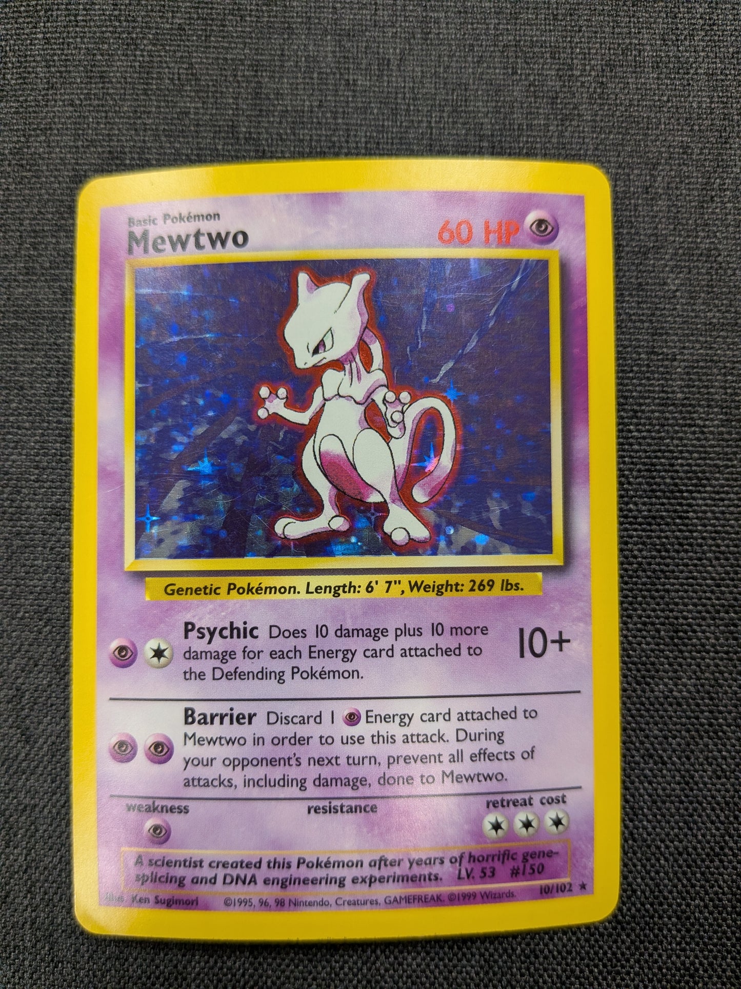 (Base Set) Mewtwo Holo Unlimited 10/102 - MP