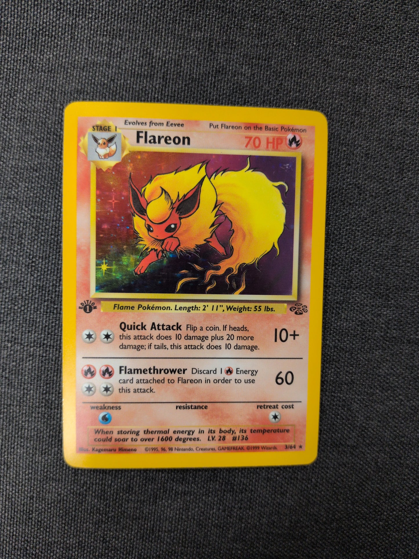 (JNG) Flareon 1st Edition Holo #3 MP