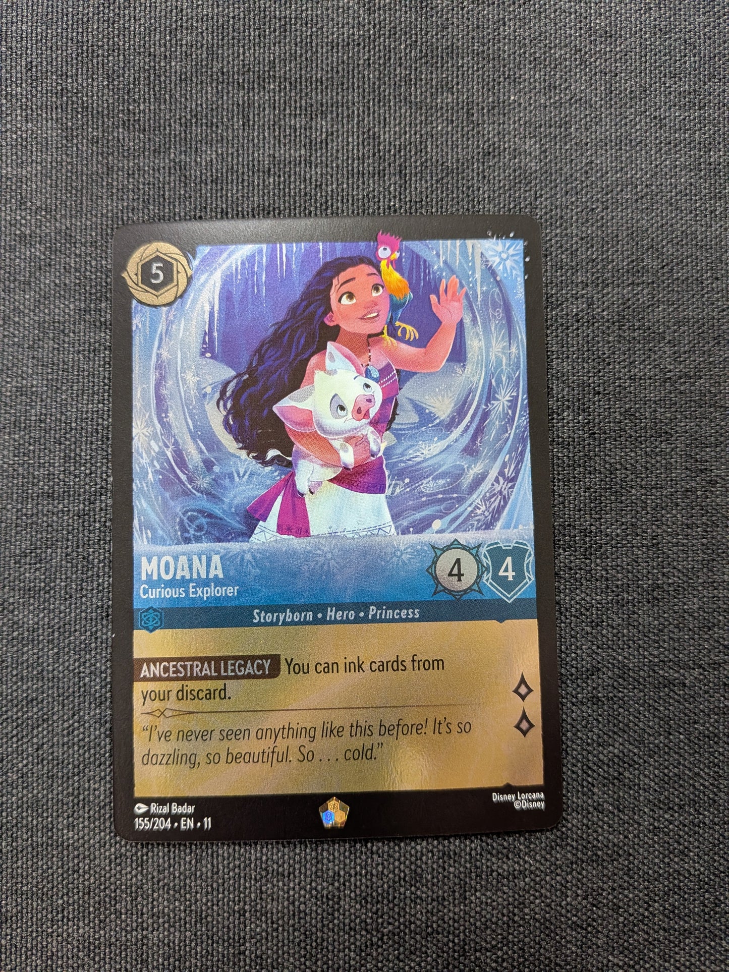 Moana Curious Explorer Cold Foil #155 NM