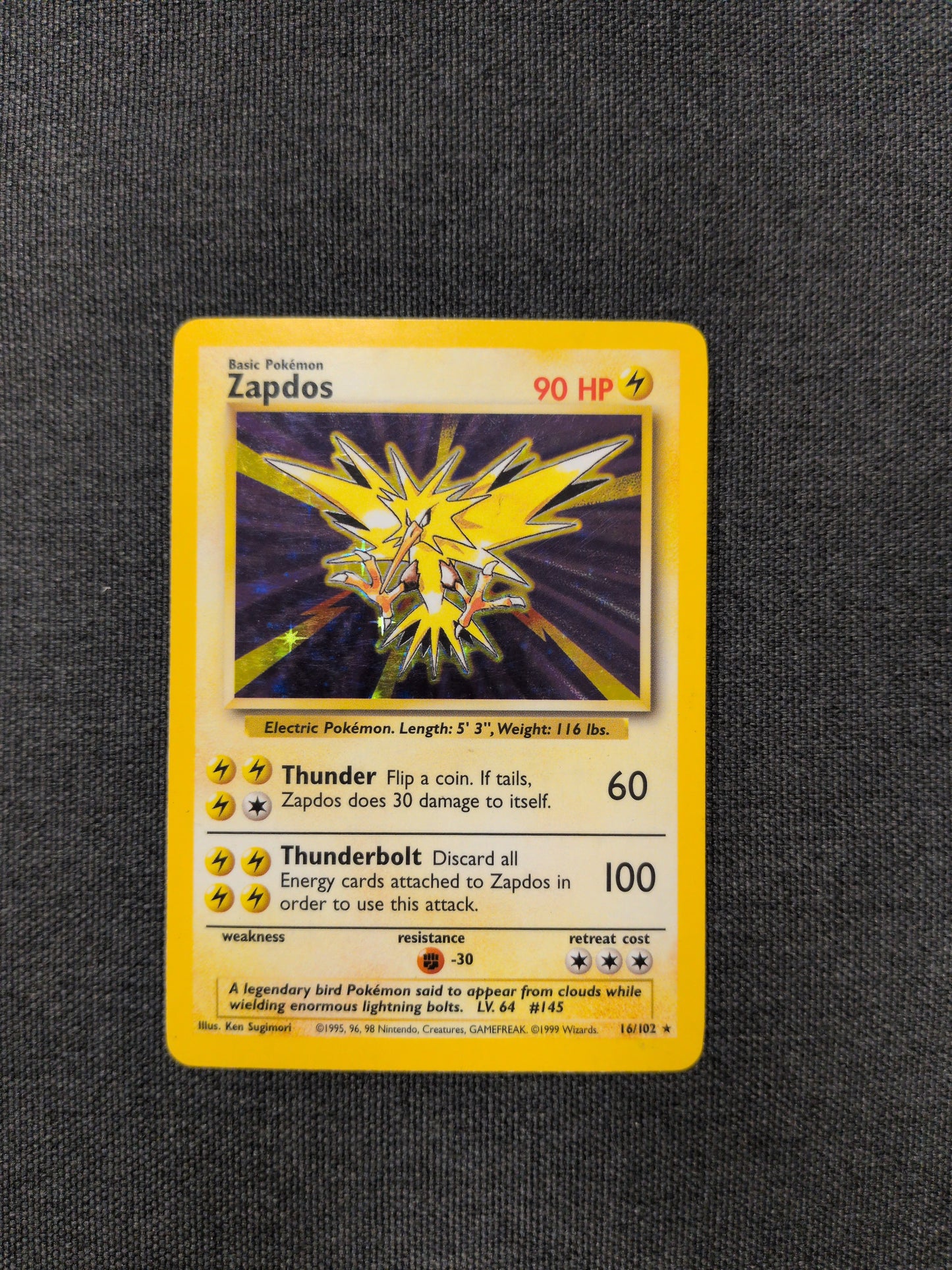 (Base) Zapdos Holofoil #016 MP