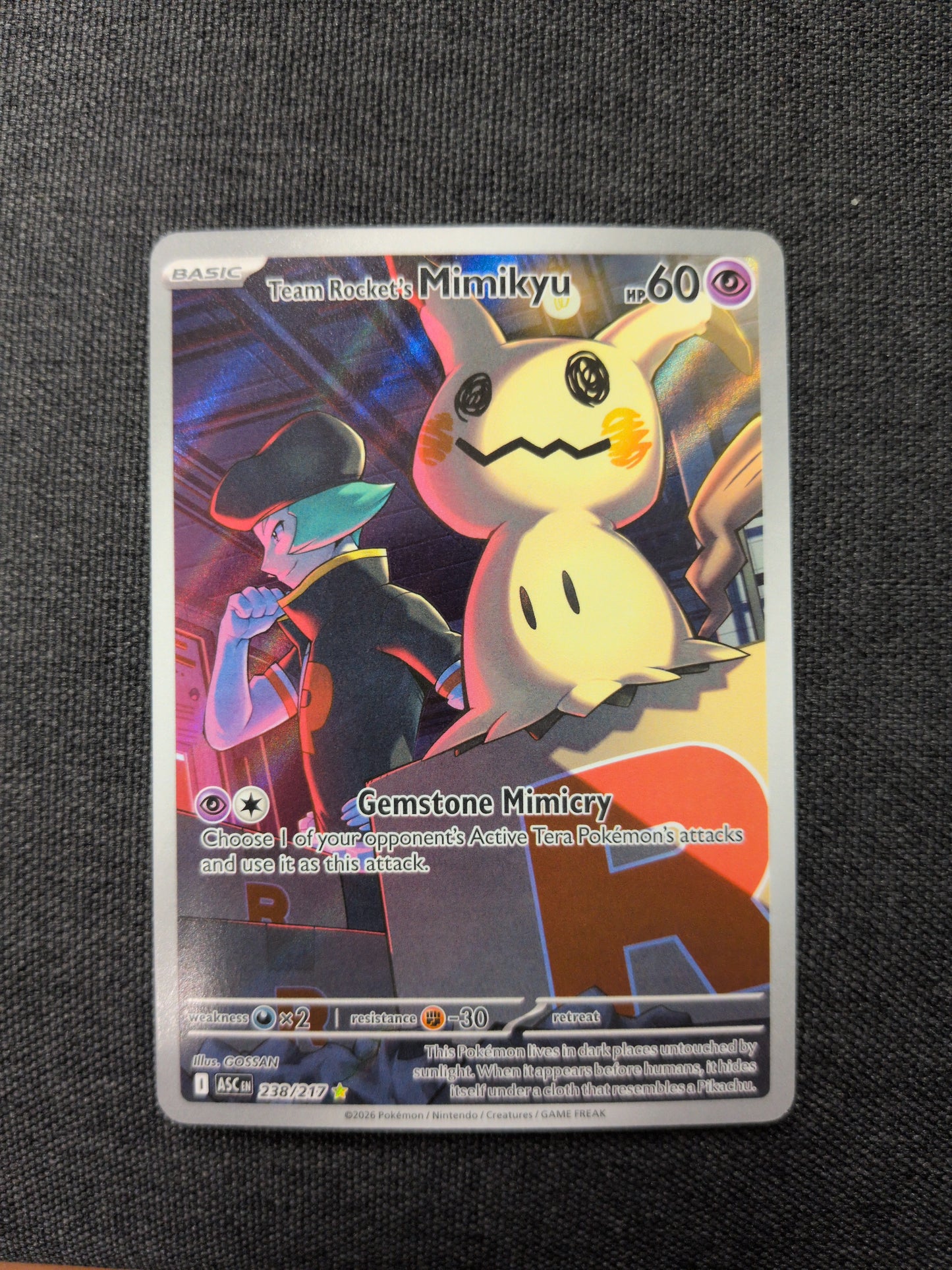 (ASC) Team Rocket's Mimikyu IR #238 NM