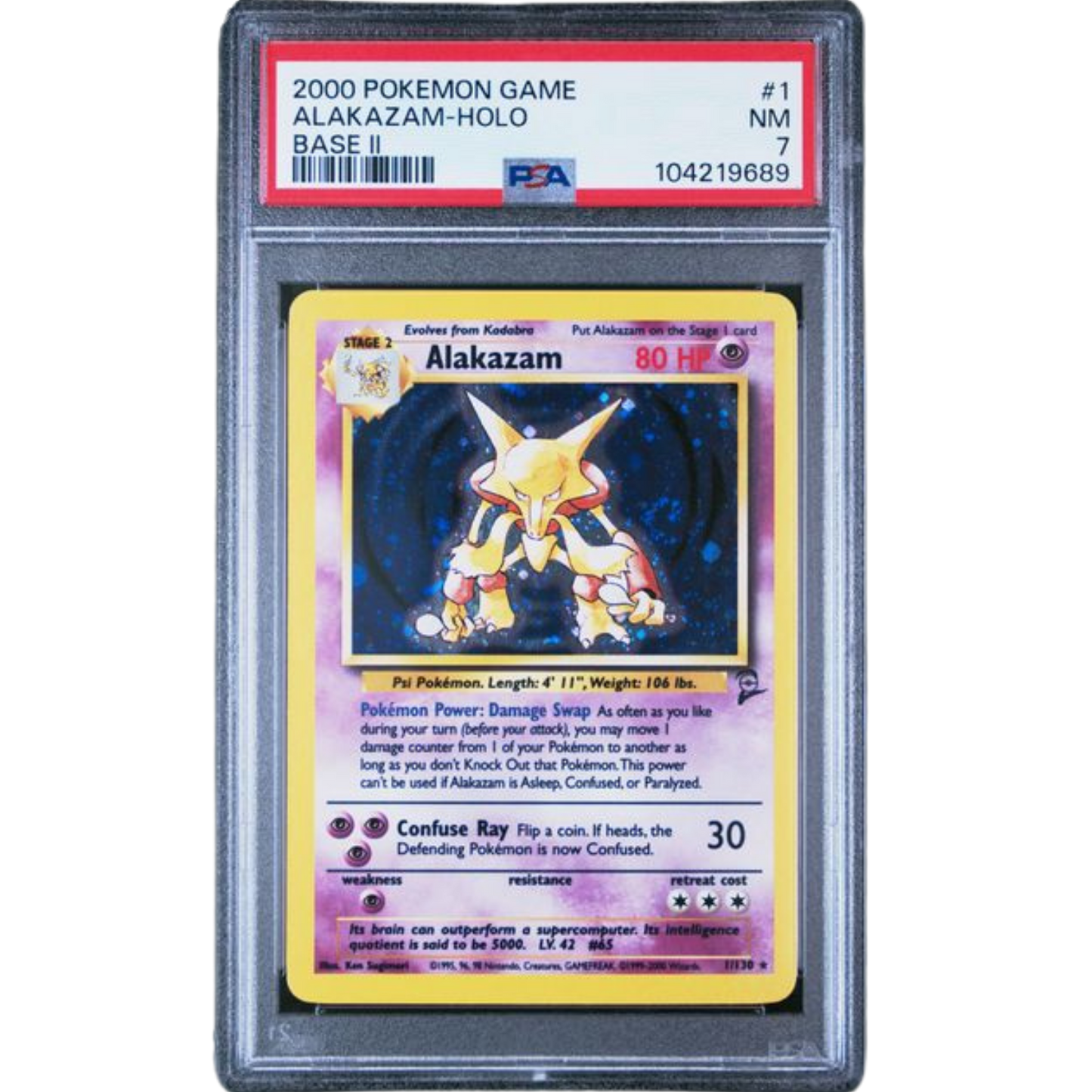 (BS2) Alakazam Holo #1 PSA 7 NM