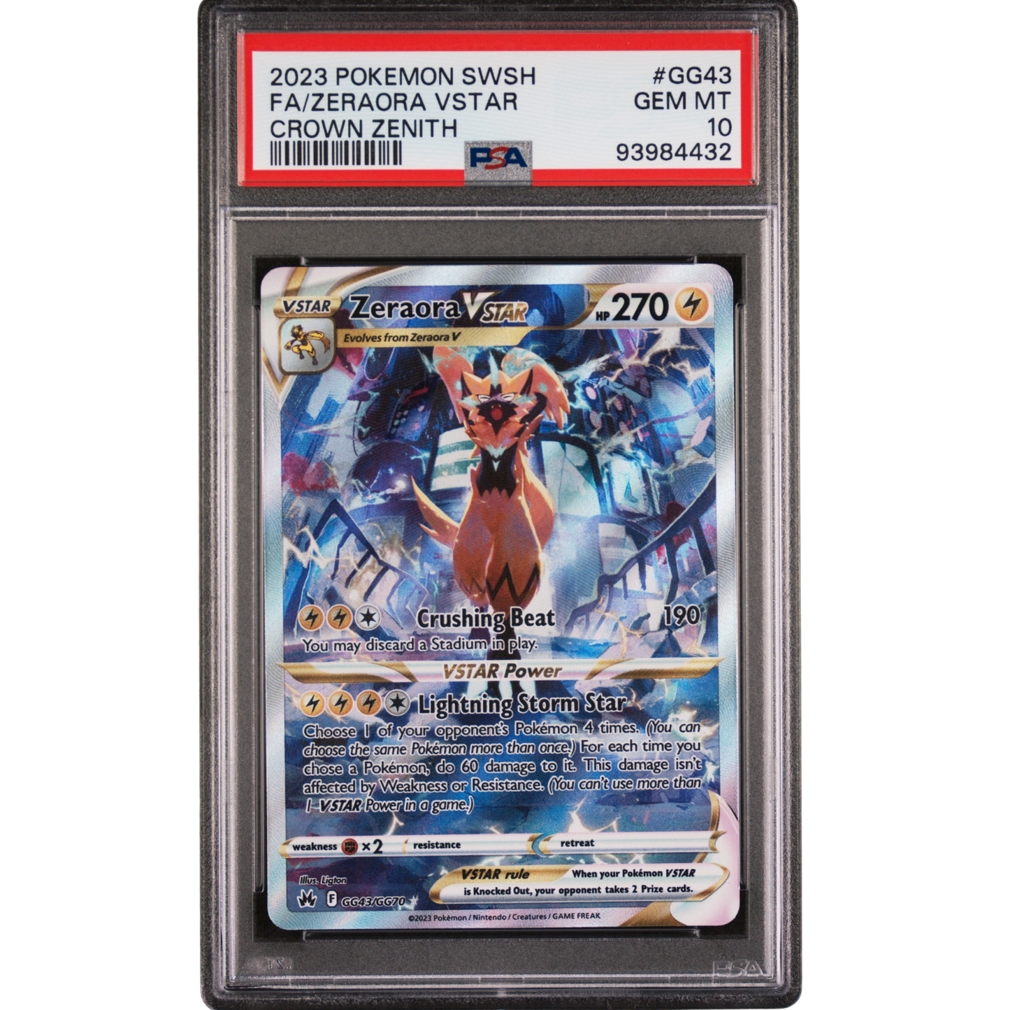 (CRZ GG) Zeraora VSTAR #GG43 PSA 10 Gem Mint