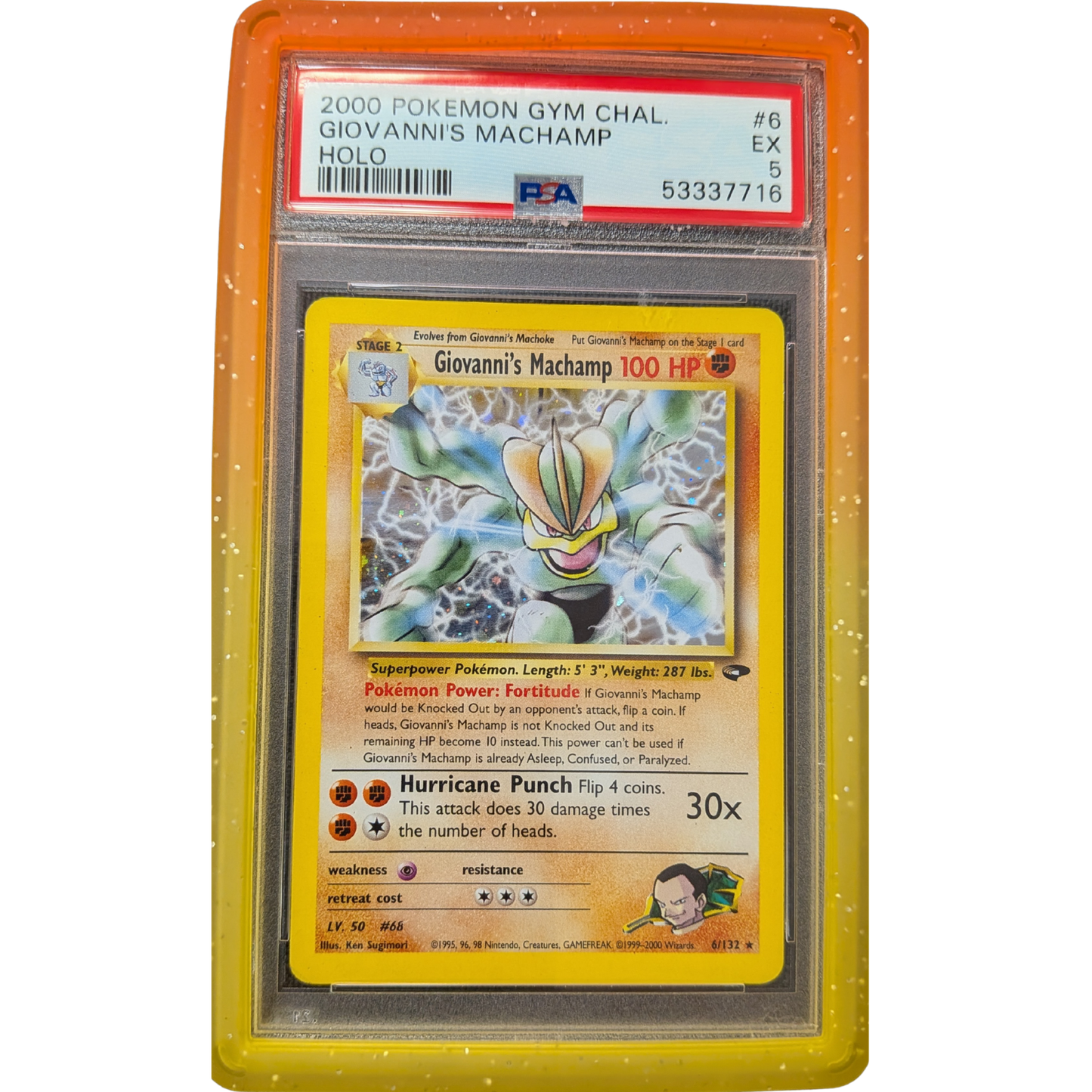 (G2) Giovanni's Machamp Holo #6 PSA 5 EX
