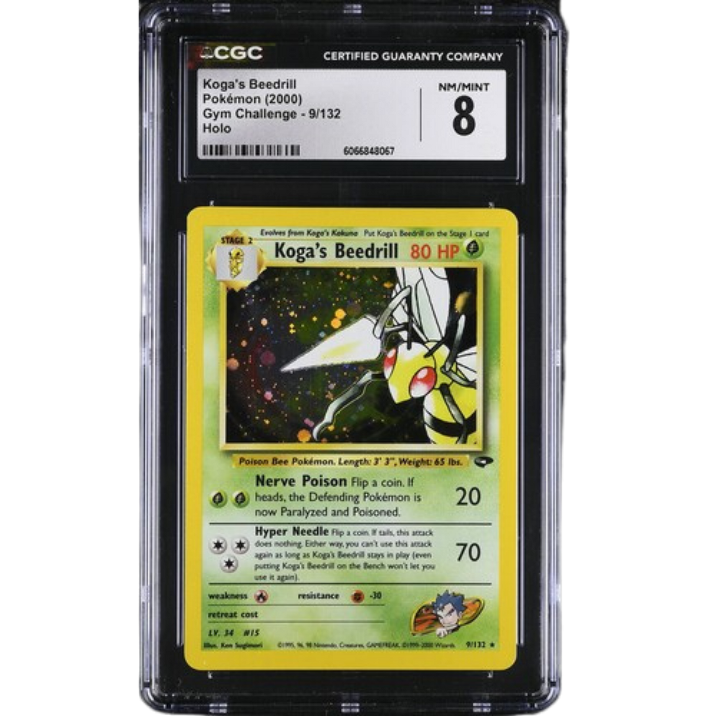 (G2) Koga's Beedrill Holo #9 CGC 8 NM-M