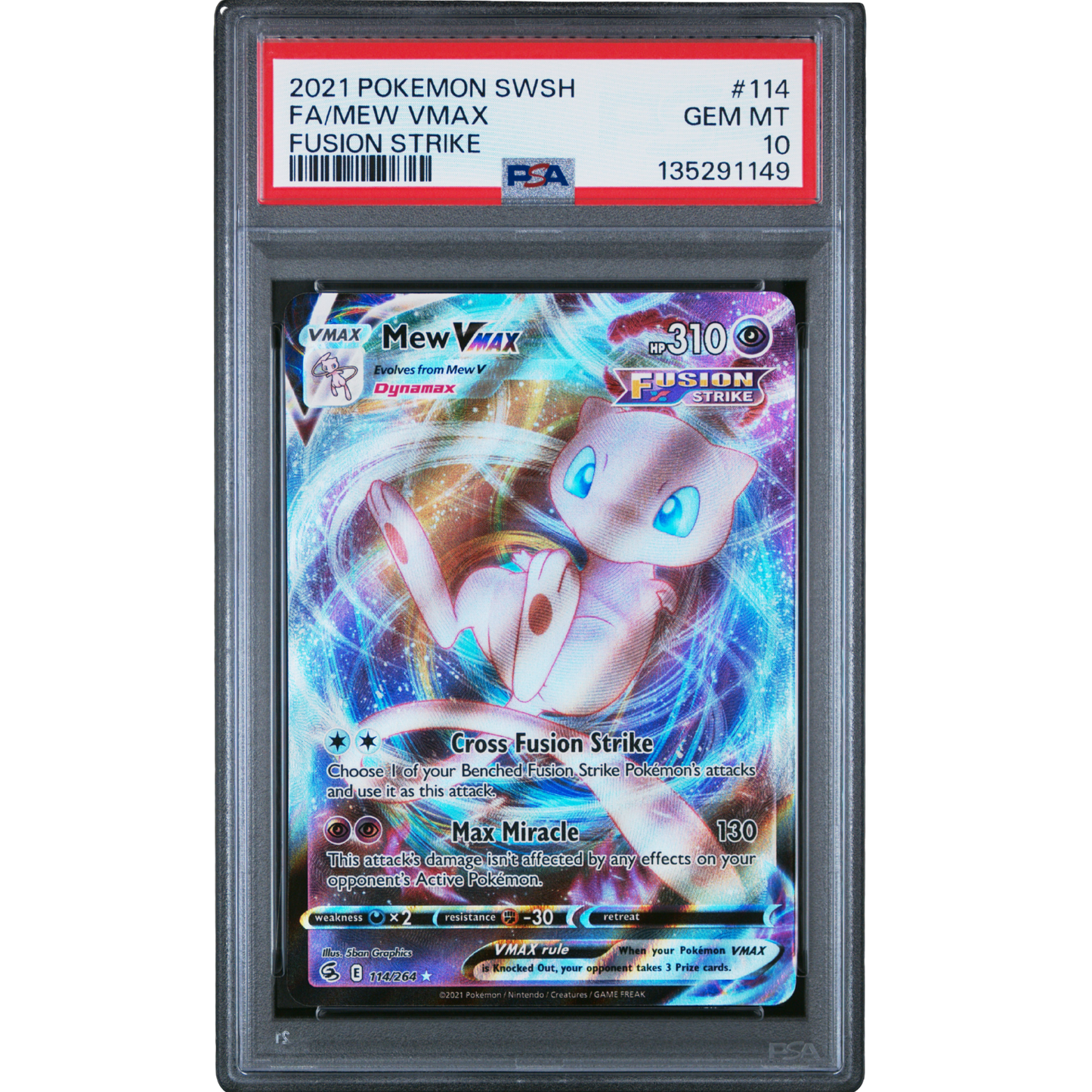 (SWSH08) Mew VMAX #114 PSA 10 Gem Mint