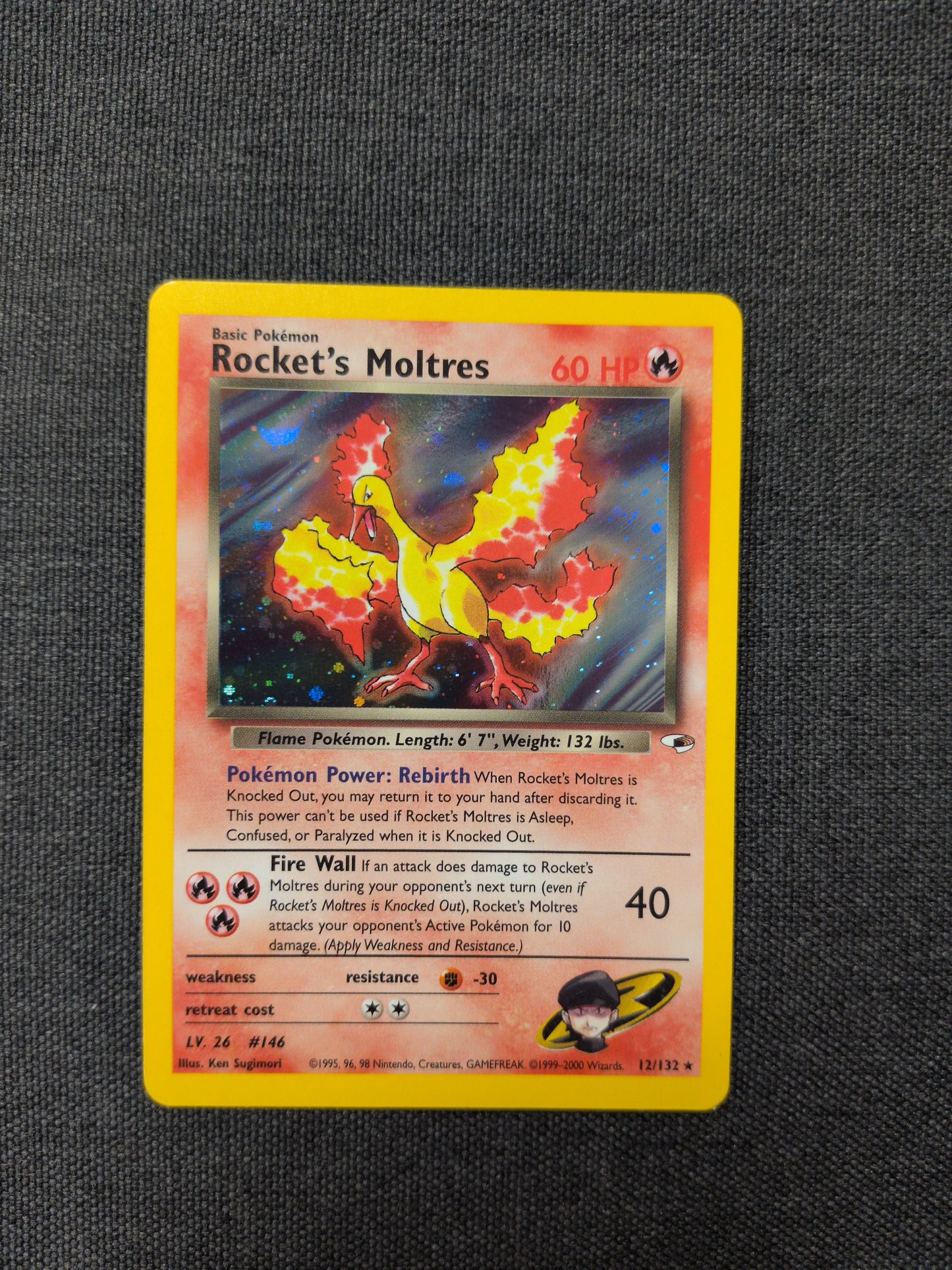 (G1) Rocket's Moltres Holo #12 NM