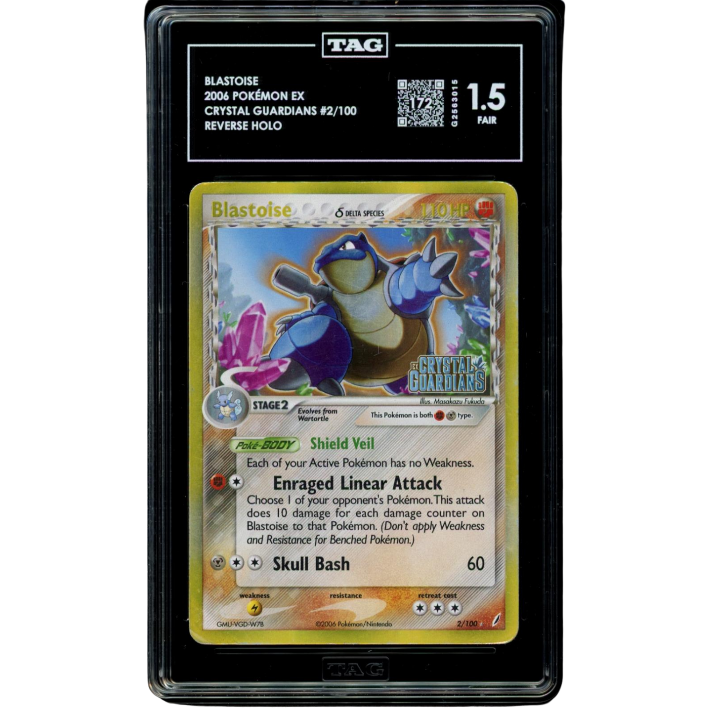(CG) Blastoise Reverse Holo #2 TAG 1.5 Fair