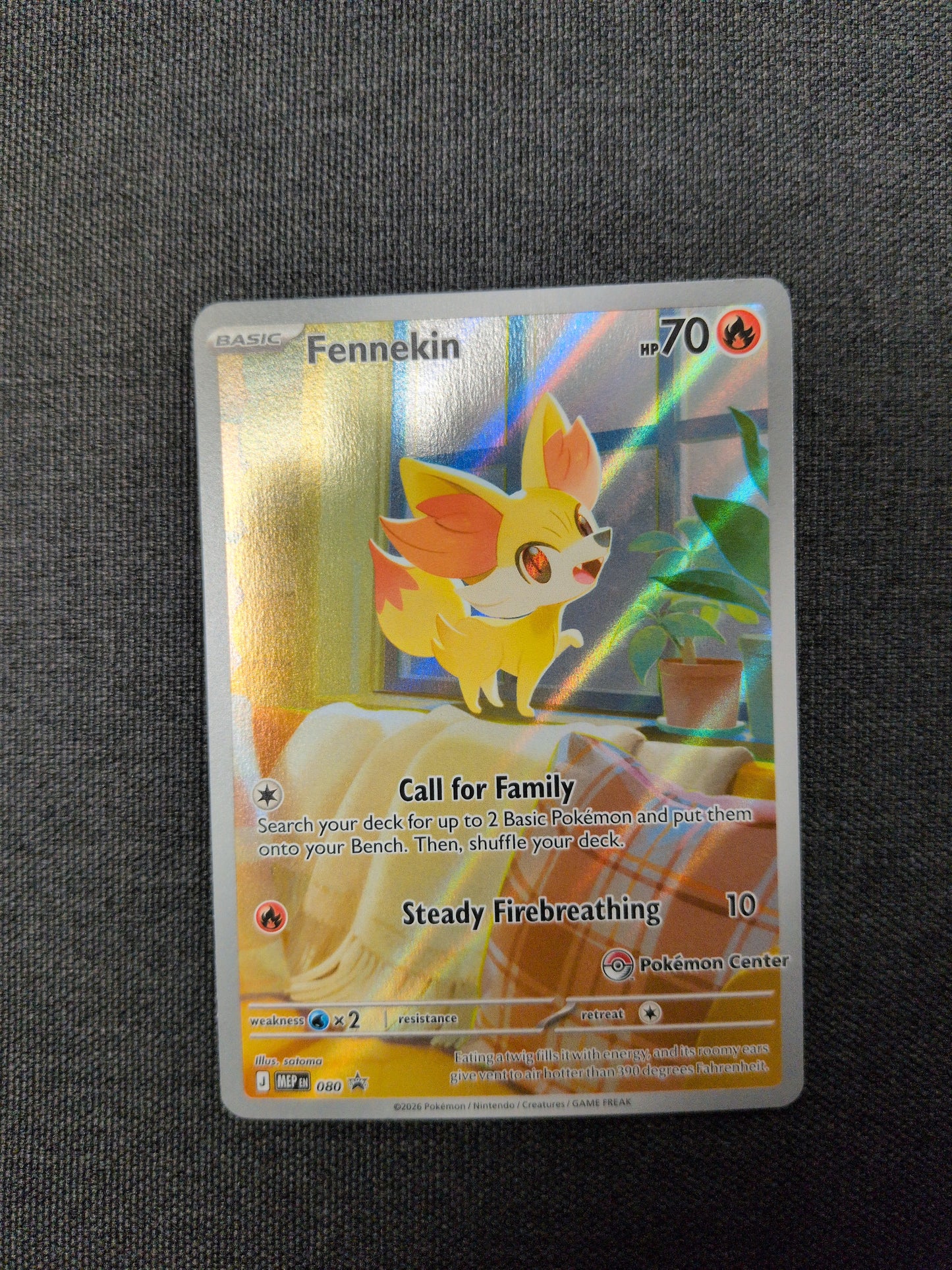 (MEP) Fennekin Pokemon Center Stamp #080 LP