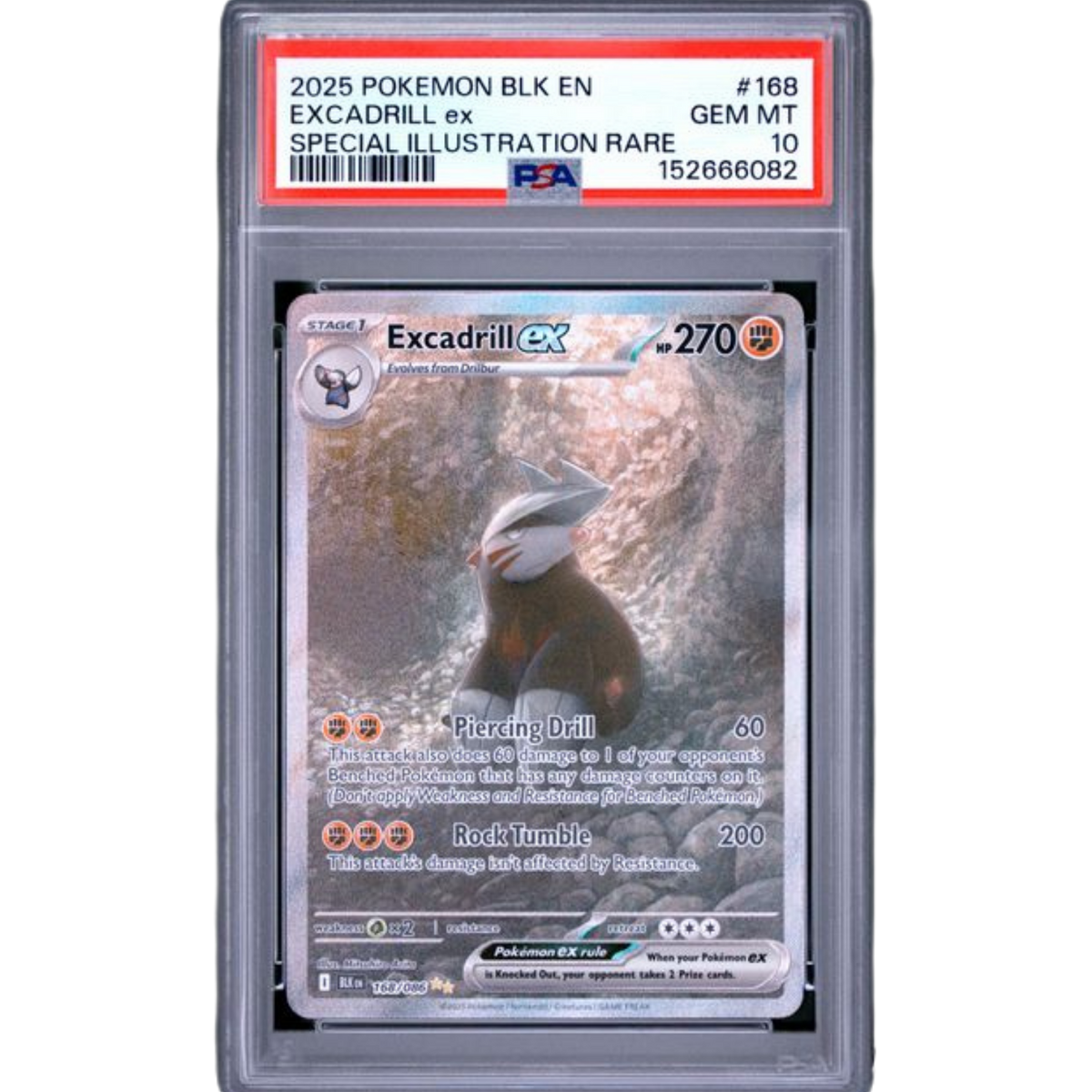 (BLK) Excadrill EX #168 PSA 10 Gem Mint