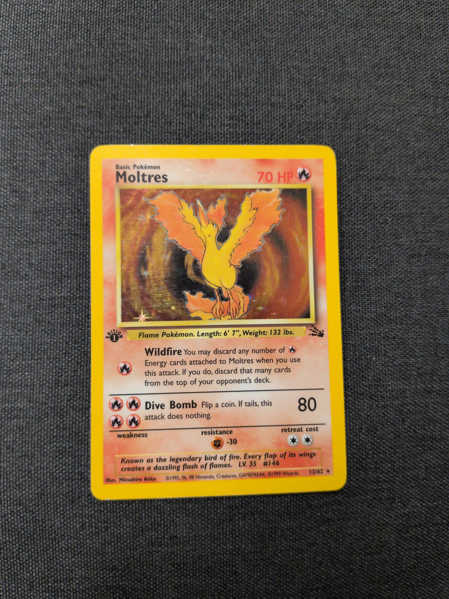 (FOS) Moltres Holo 1st Edition #12 DMG