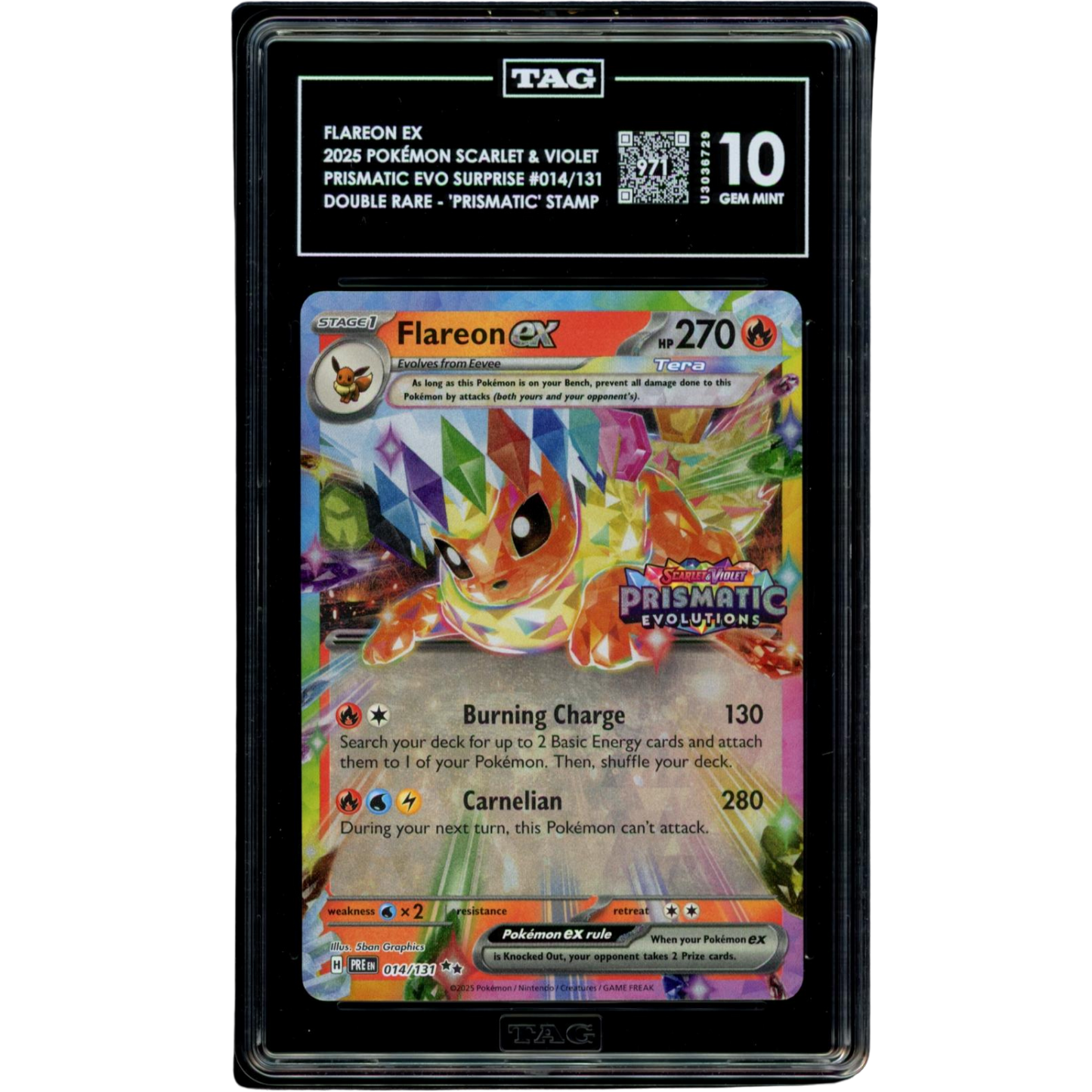 (PRE) Flareon EX Stamped #014 TAG 10 Gem Mint