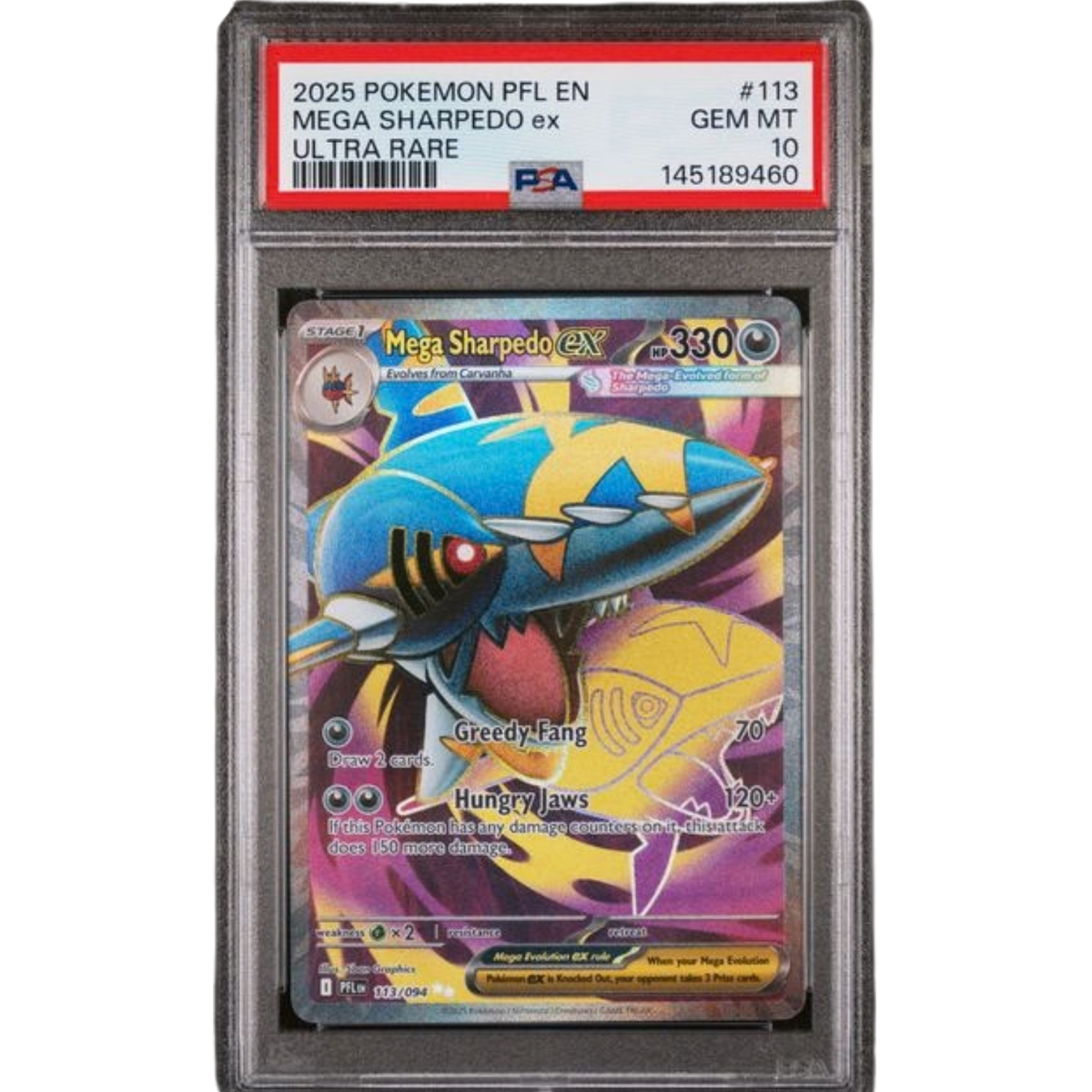 (PFL) Mega Sharpedo ex #113 PSA 10 Gem Mint