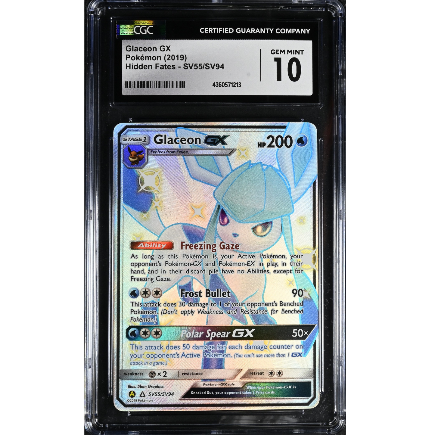 (HF) Glaceon GX #SV55 CGC 10 Gem Mint