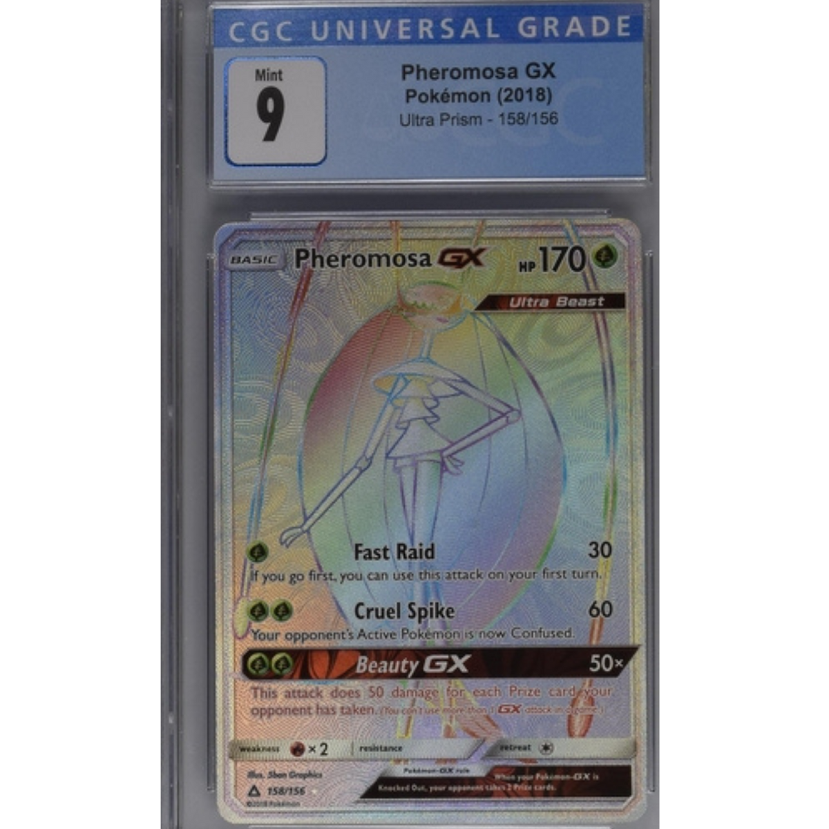 (SM05) Pheromosa GX Secret Rare #158 CGC 9 Mint