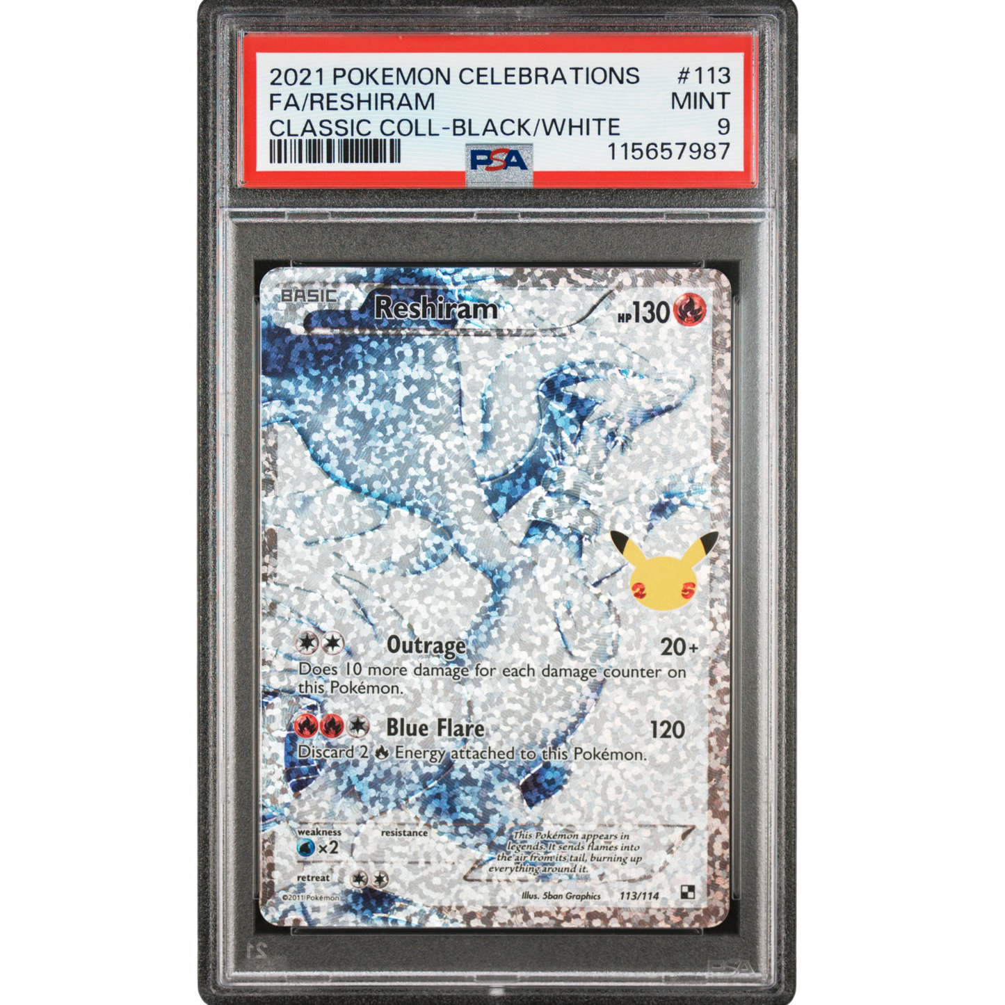 (CCC) Reshiram #113 PSA 9 Mint