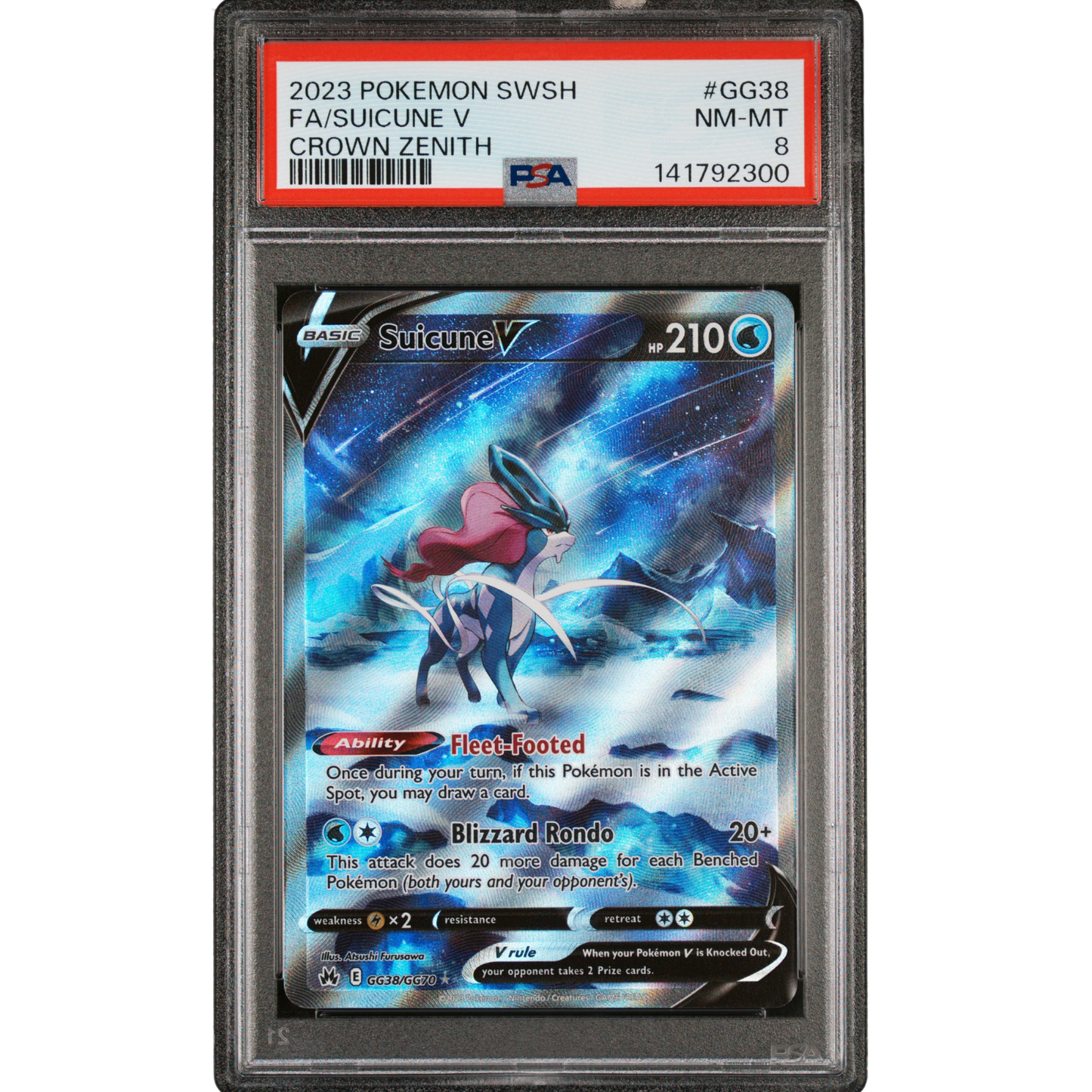 (CRZ) Suicune V #GG38 PSA 8 NM-Mint