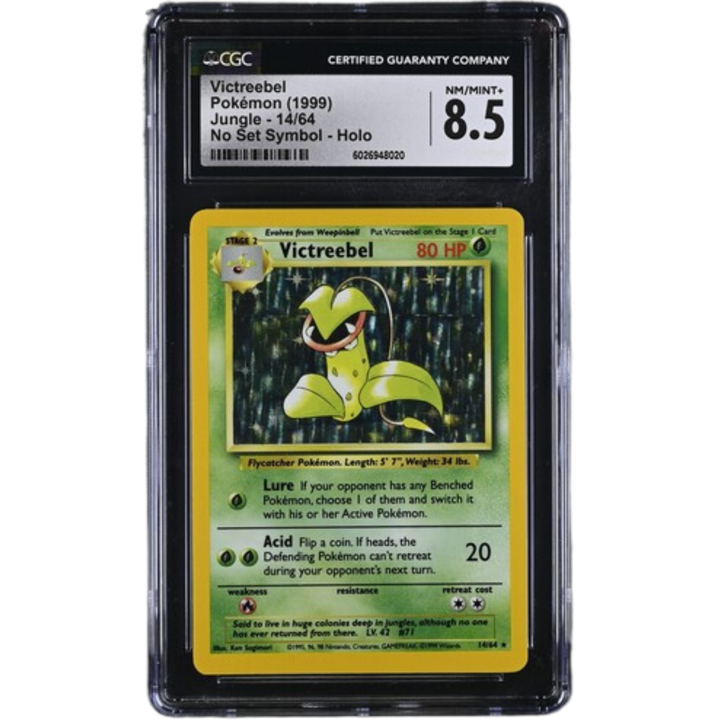 (JNG) Victreebel Holo No Set Symbol #14 CGC 8.5 NM/M+