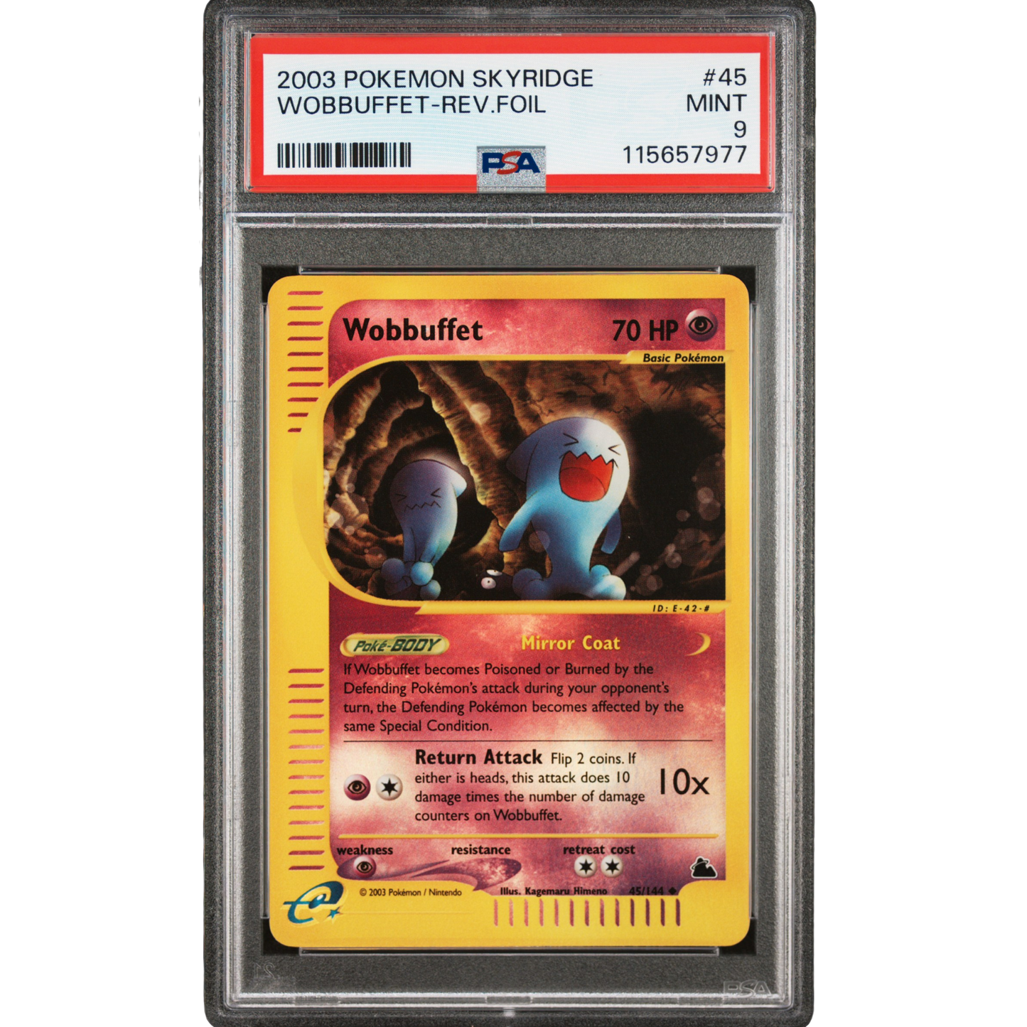 (Skyridge) Wobbuffet Reverse Holo #045 PSA 9 Mint