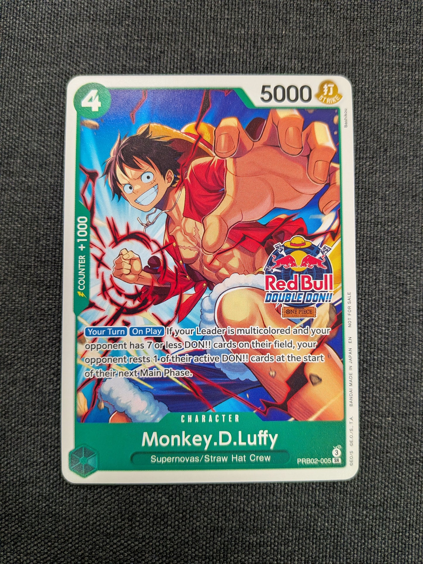 (PRB02-005) Monkey D. Luffy Redbull Double Don SR NM