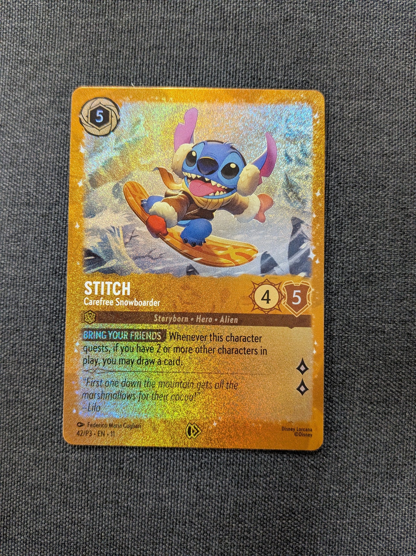 Stitch Carefree Snowboarder Promo #42/P3 NM