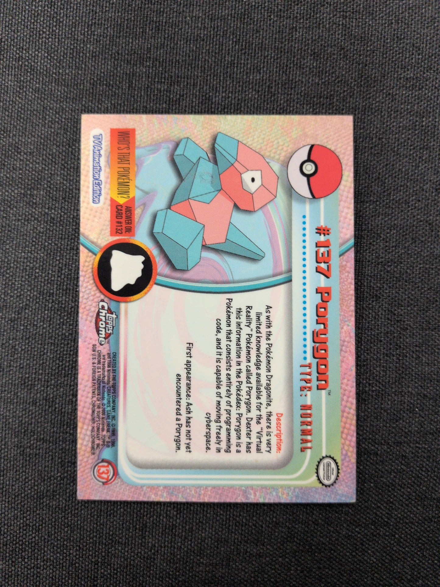 Topps Chrome Porygon Holo #137 MP