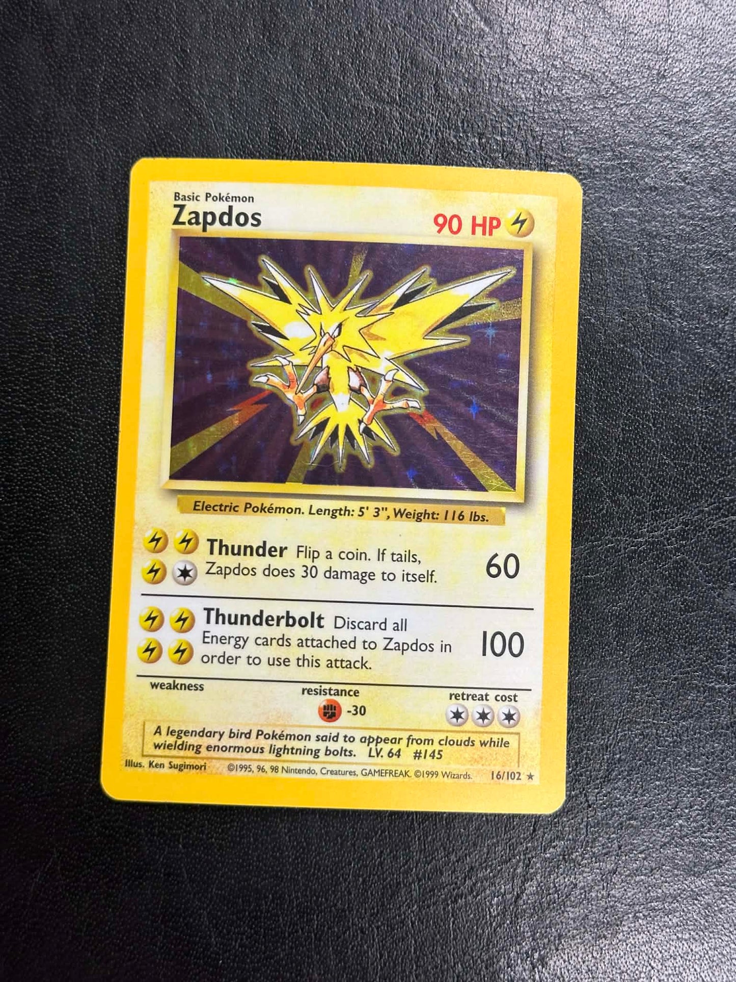 Zapdos Holo Base Set #16 - LP