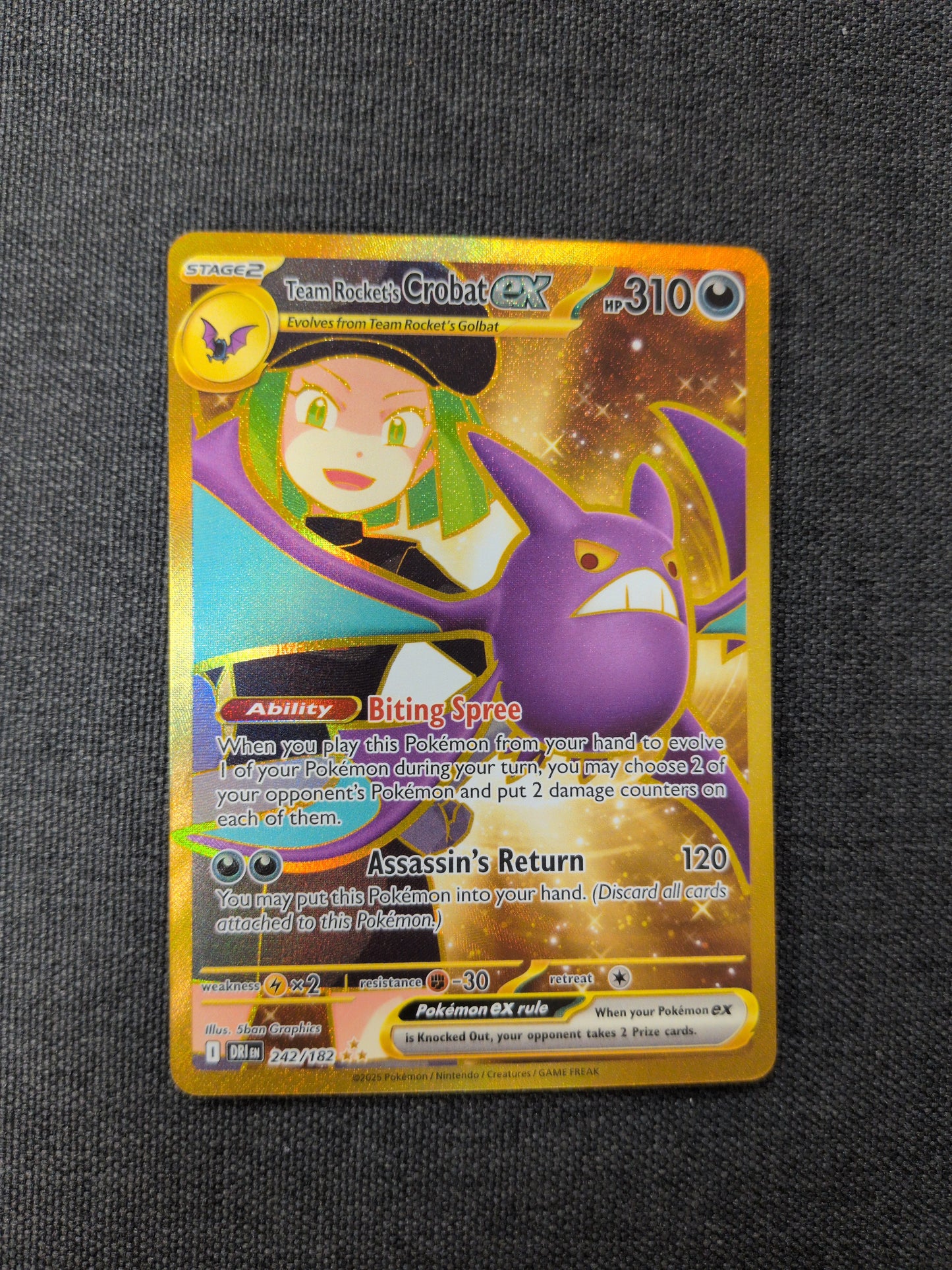 (DRI) Team Rocket's Crobat EX #242 NM