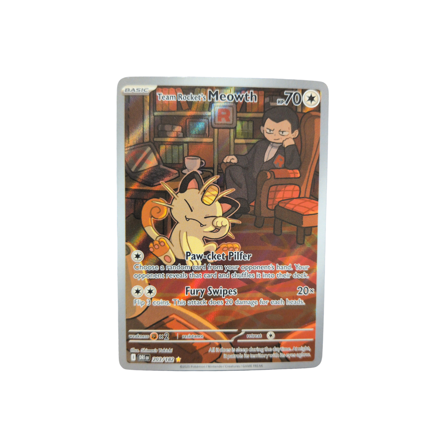 (DRI) Team Rocket's Meowth EX #203 NM