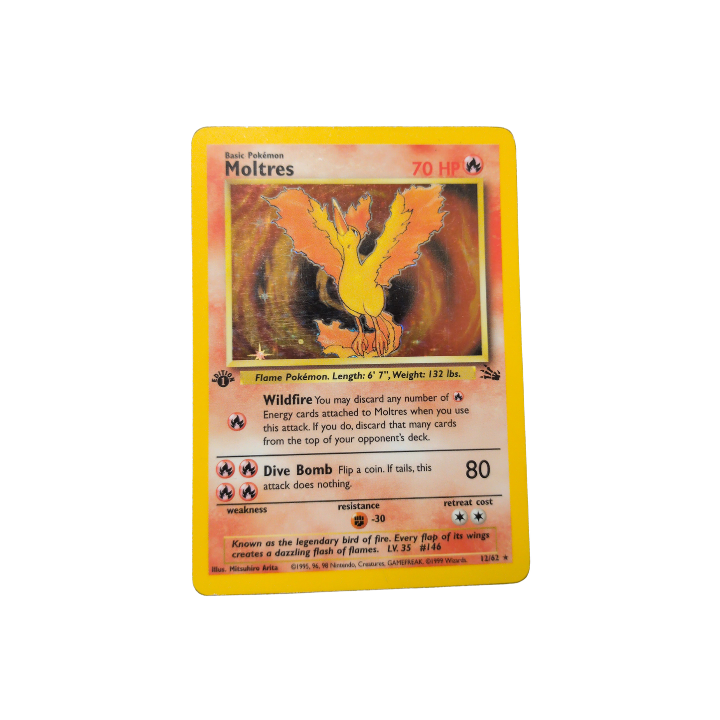 (FOS) Moltres Holo 1st Edition #12 DMG