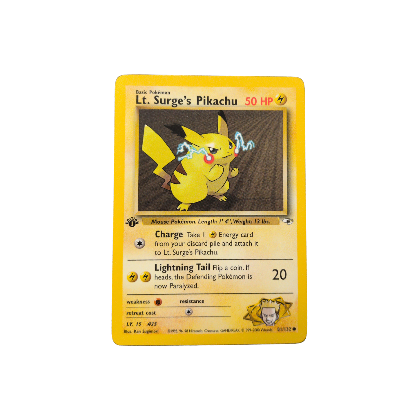 (G1) Lt. Surge's Pikachu 1st Edition #81 LP