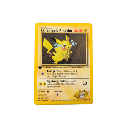 (G1) Lt. Surge's Pikachu 1st Edition #81 LP