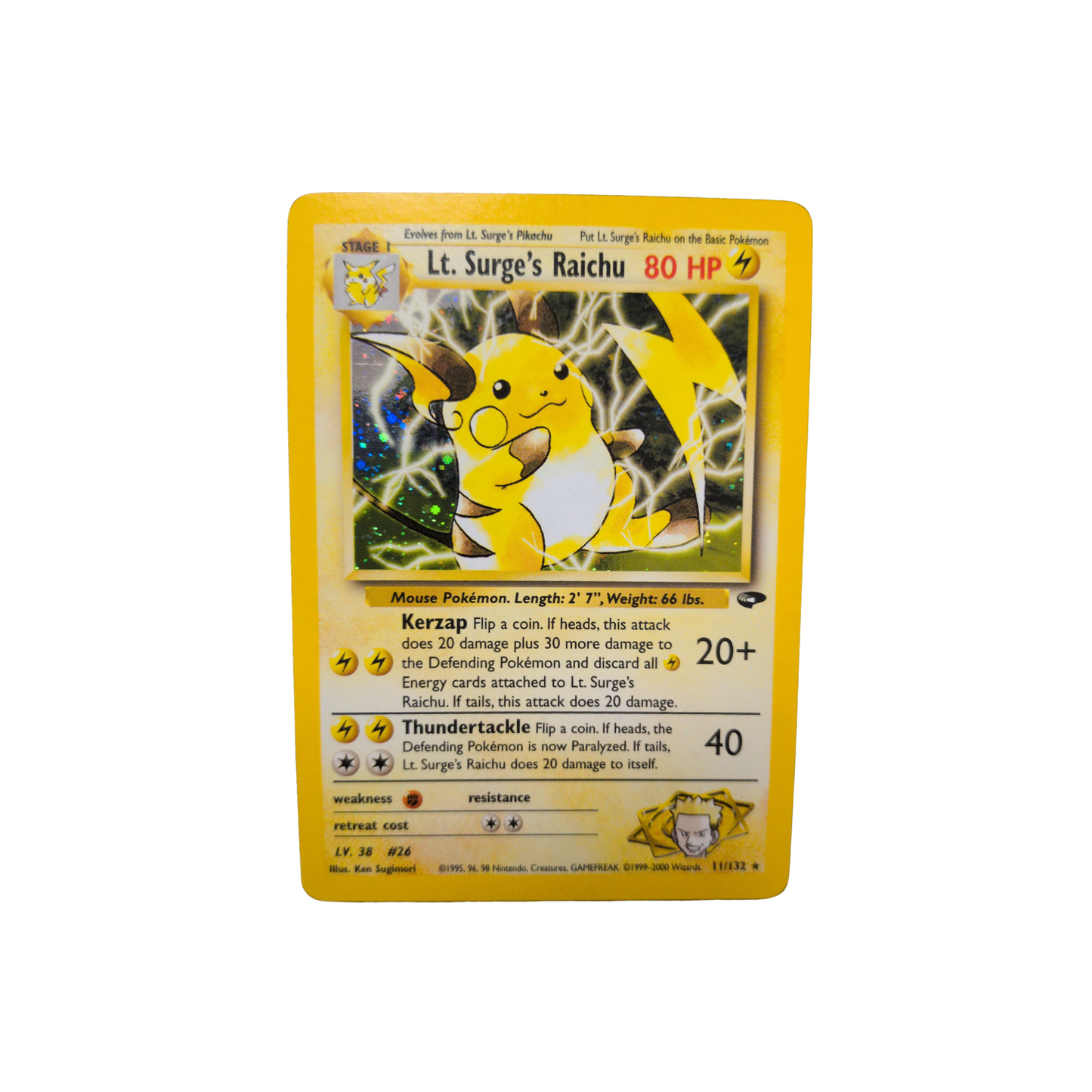 (G2) Lt. Surge's Raichu Holo #11 NM