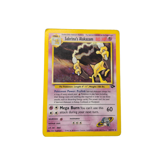 (G2) Sabrina's Alakazam Holo #16 DMG