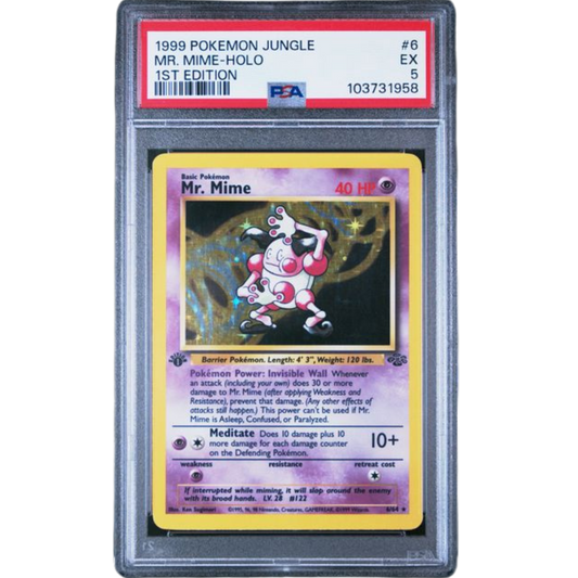 (JNG) Mr. Mime Holo 1st Edition #6 PSA 5 EX