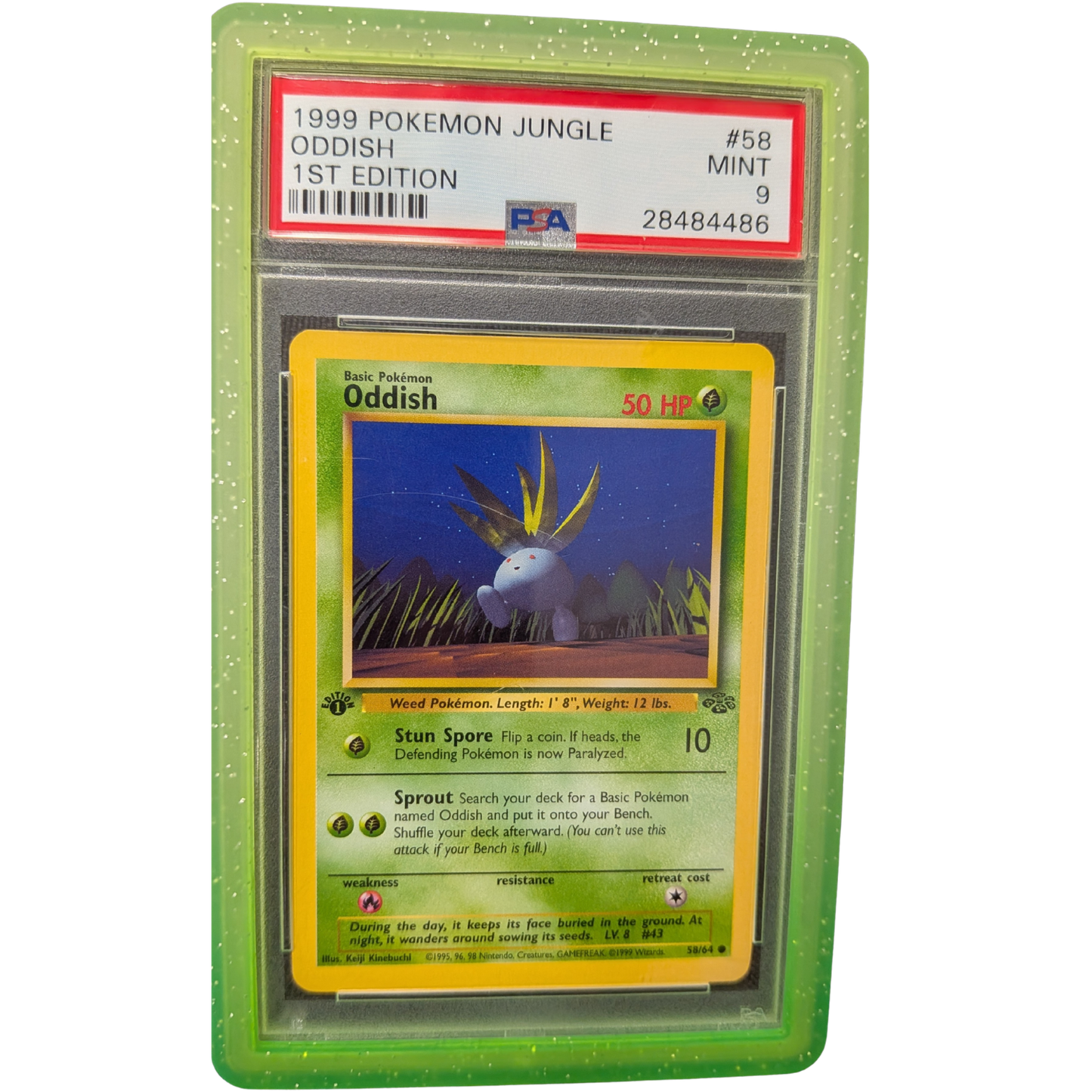 (JNG) Oddish 1st Edition #58 PSA 9 Mint