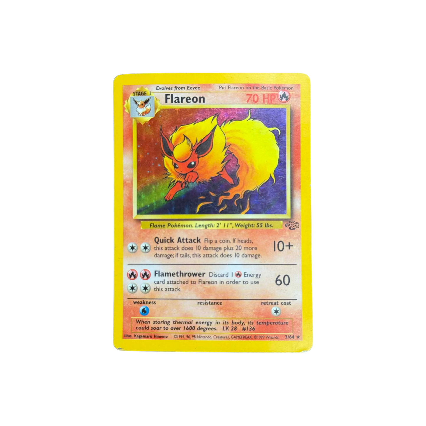 (Jungle) Flareon Holo Unlimited #4 - HP