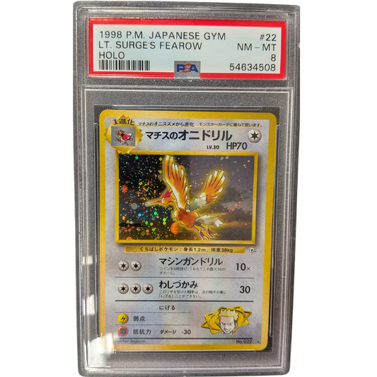 (LS) Lt. Surge's Fearow Holo JP #22 PSA 8 NM-MT