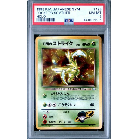 (LS) Rocket's Scyther Holo #123 PSA 8 NM-MT