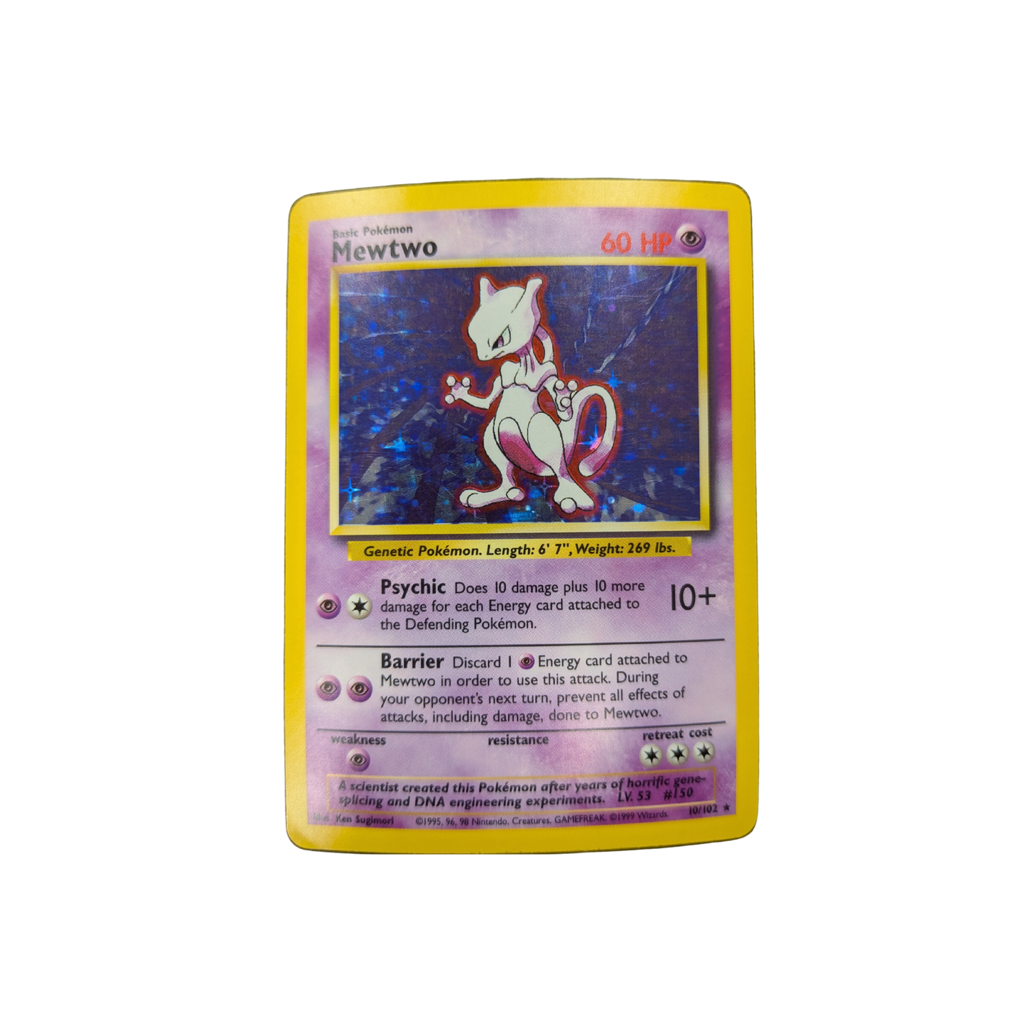 (Base Set) Mewtwo Holo Unlimited 10/102 - MP