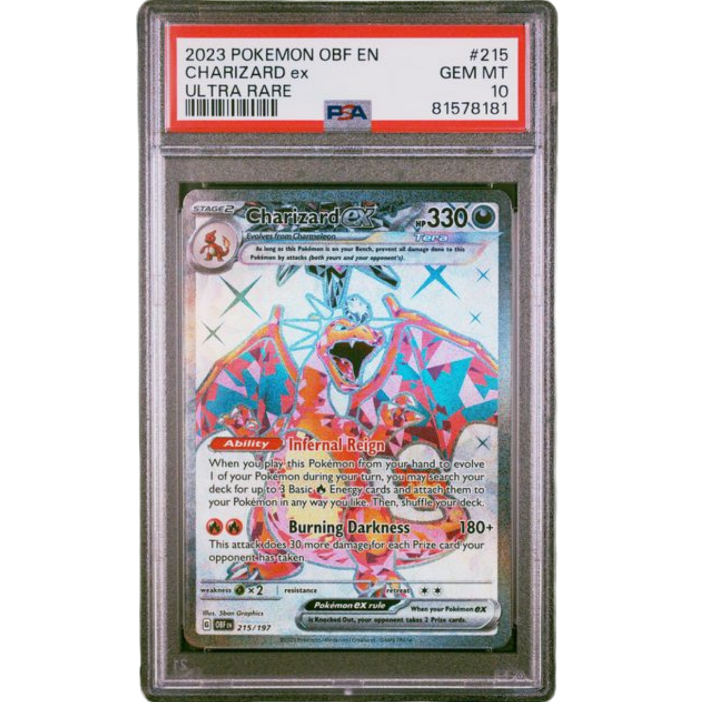 (OBF) Charizard EX #215 PSA 10 Gem MT
