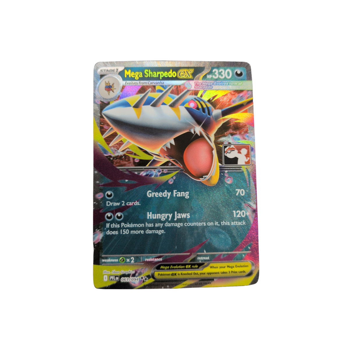 (PFL) Mega Sharpedo EX Play! Pokemon Stamp #061 NM