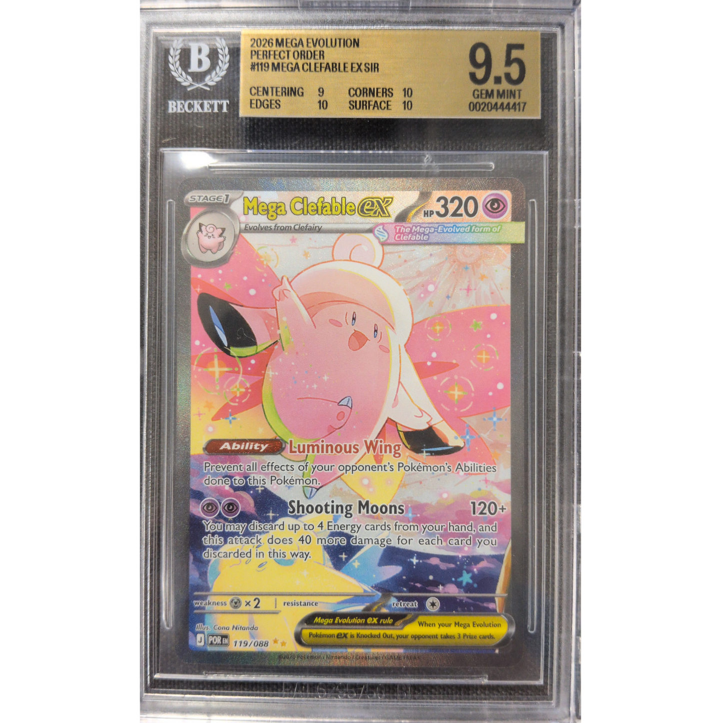 (POR) Mega Clefable EX #119 BGS 9.5 Gem Mint