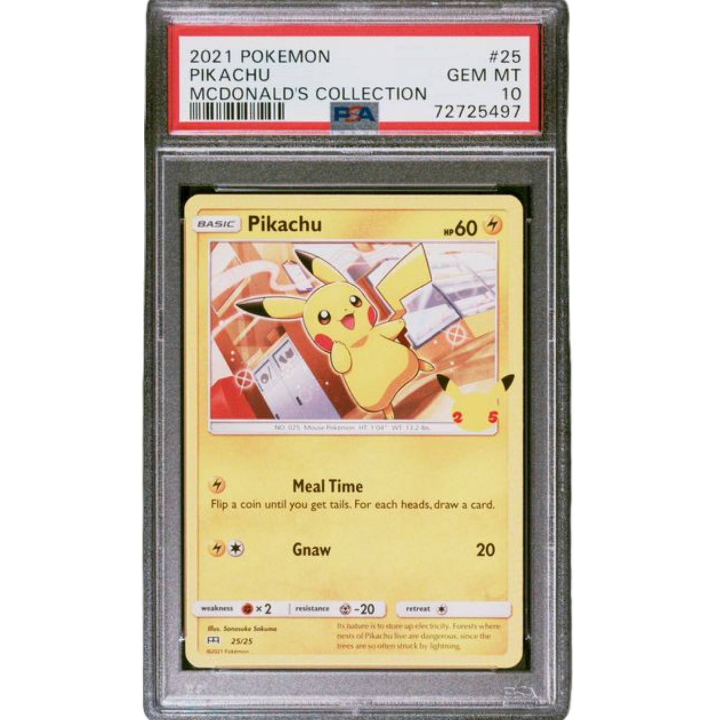 (Promo) Pikachu Mcdonald's Collection #25 PSA 10 Gem MT