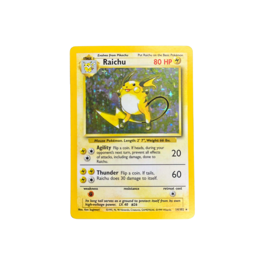 Raichu Holo Base Set #14 - LP