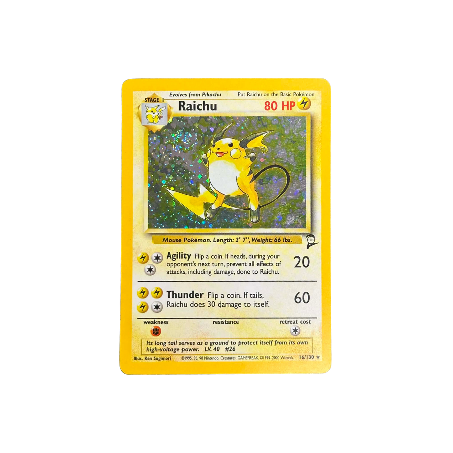 Raichu Holo Base Set 2 #16 - LP