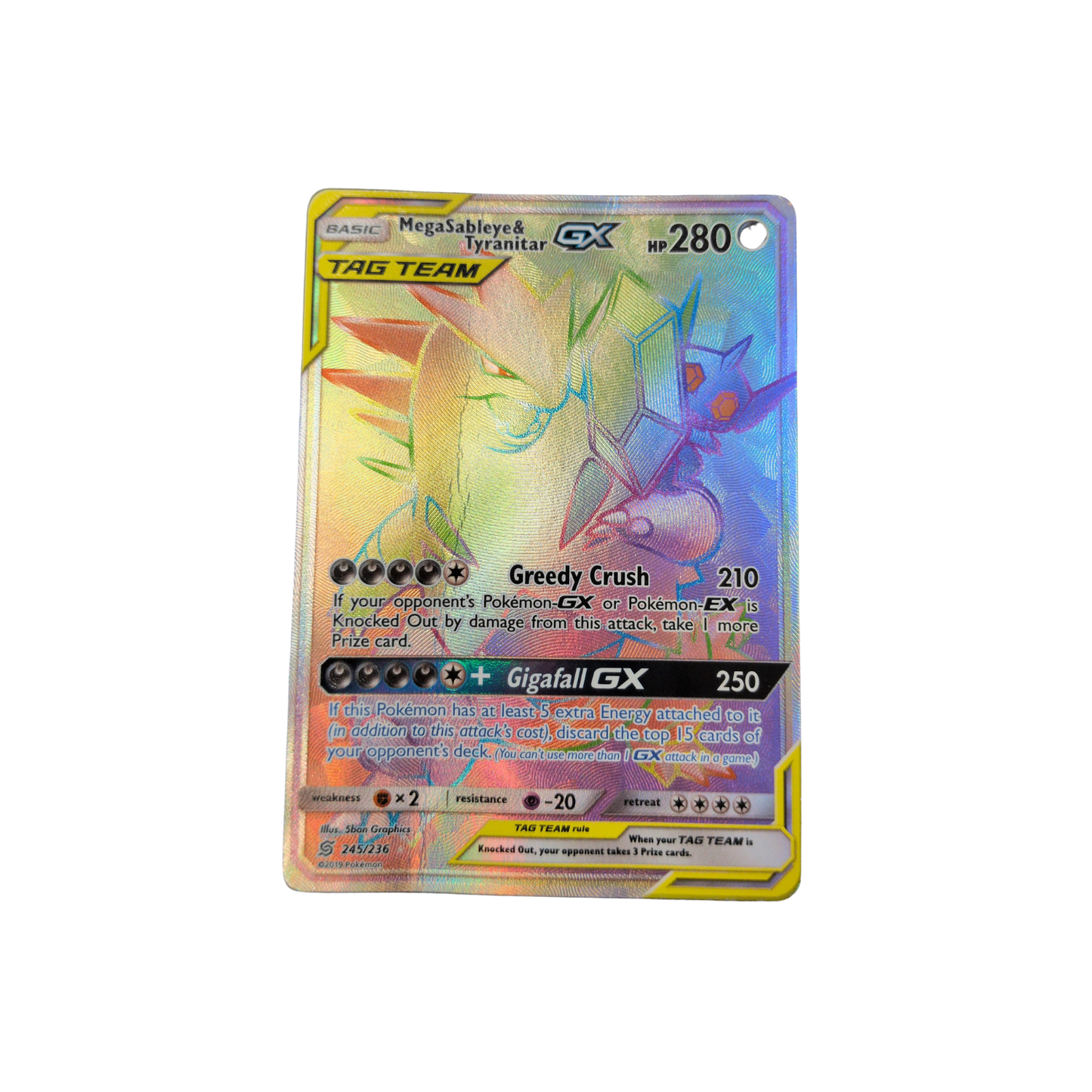 (SM11) Mega Sableye & Tyranitar GX #245 DMG