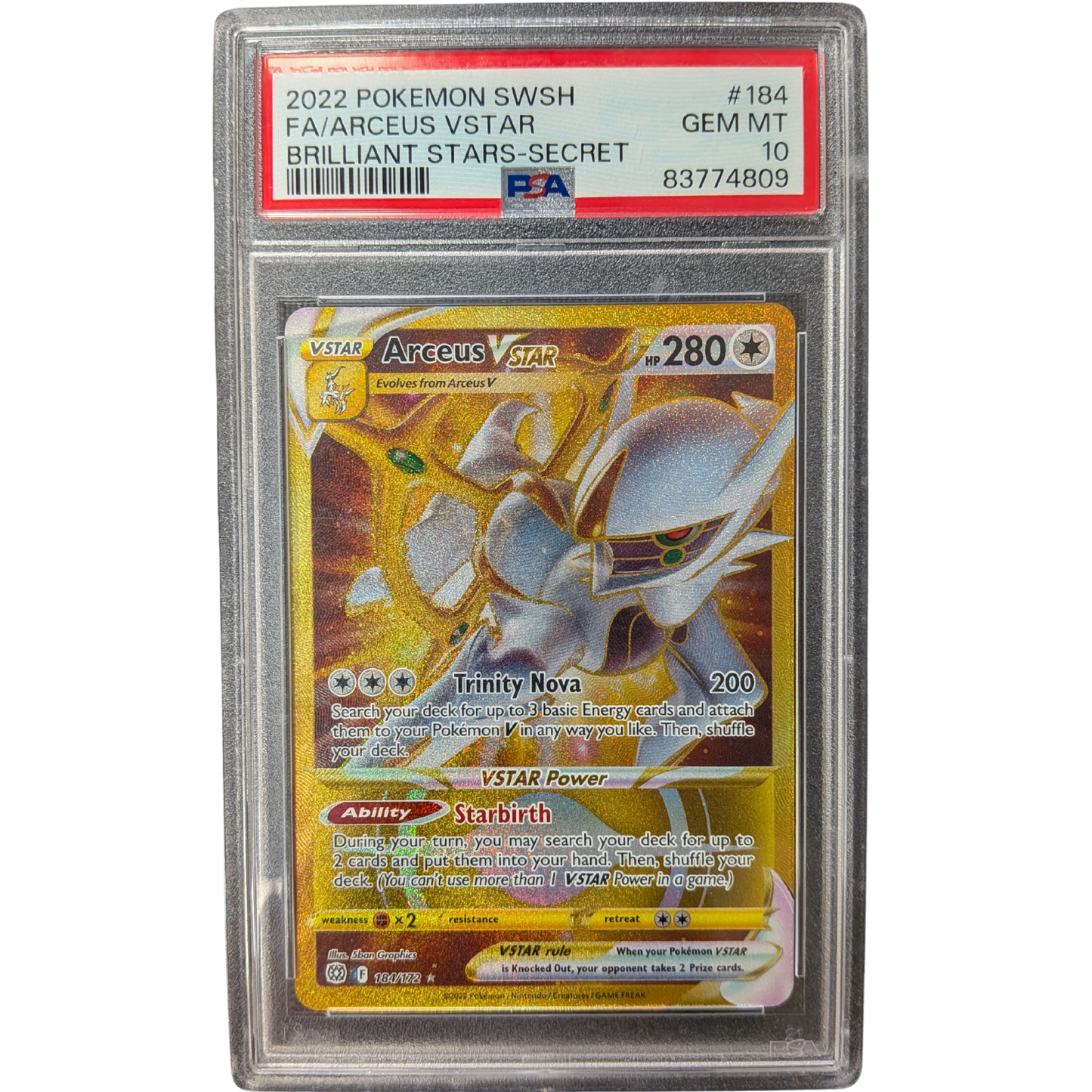 (SWSH09) Arceus VSTAR #184 PSA 10 Gem MT