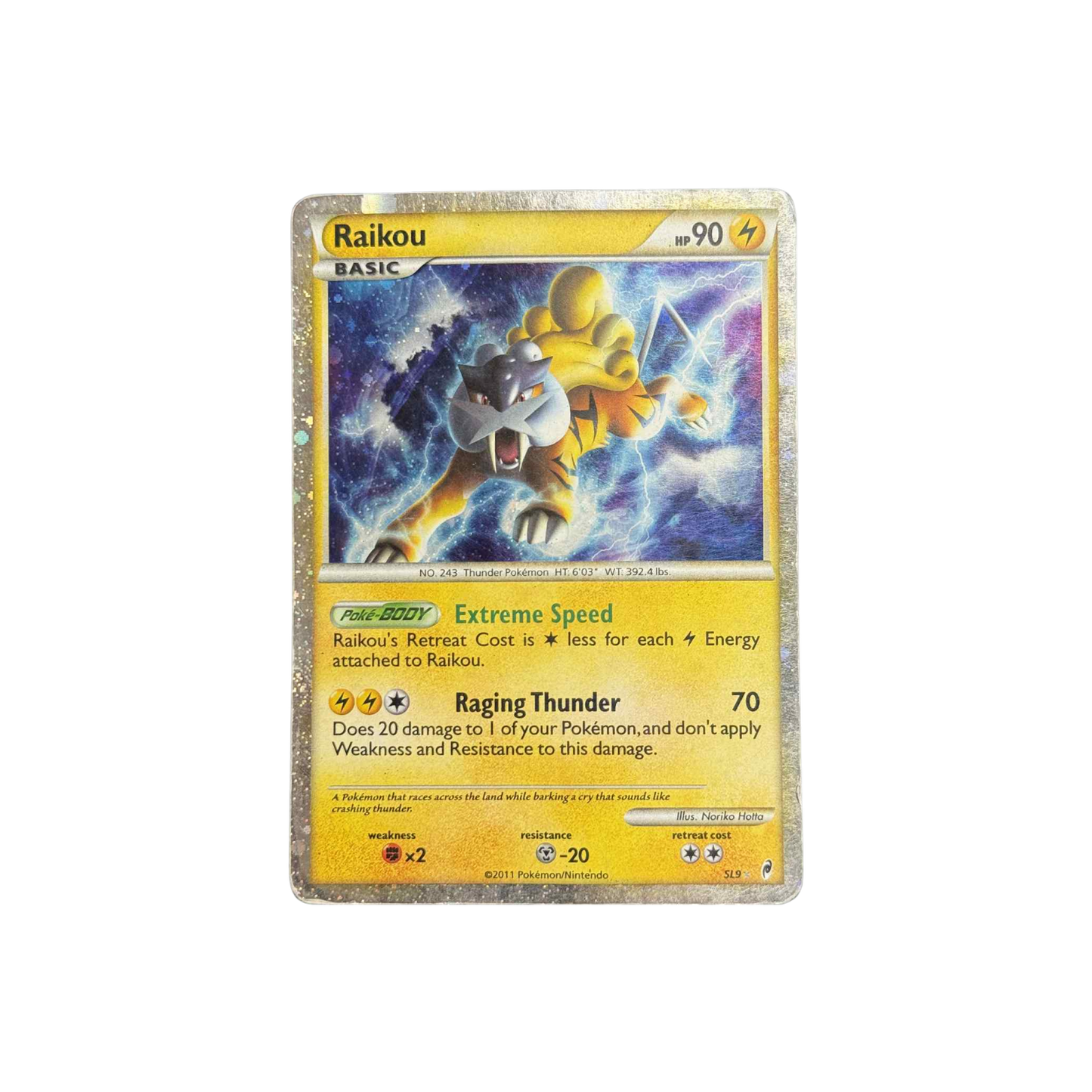 Shiny Raikou Holo #SL9 -Damaged
