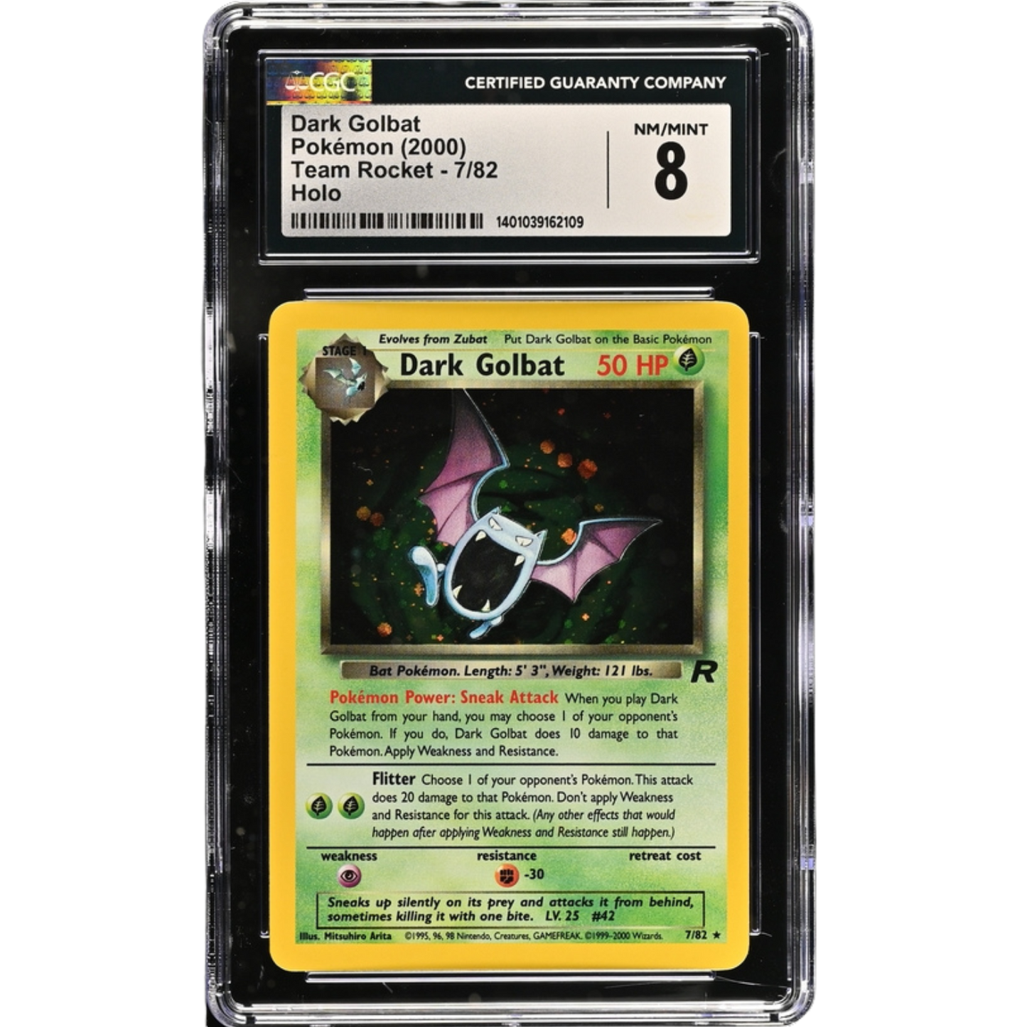 (TR) Dark Golbat Holo #7 CGC 8 NM-M
